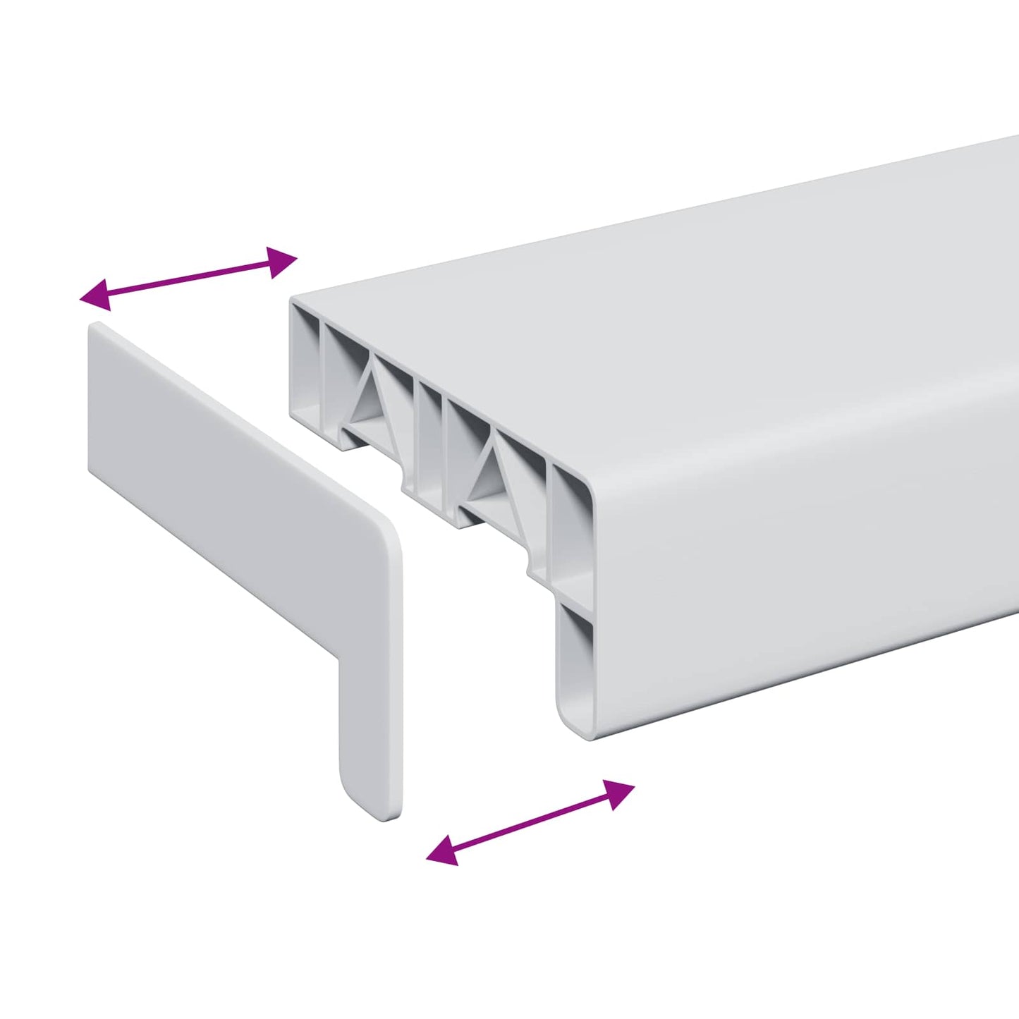 vidaXL Σαβανωτό Παραθύρου Λευκό 120 x 15 x 4,5 εκ. PVC