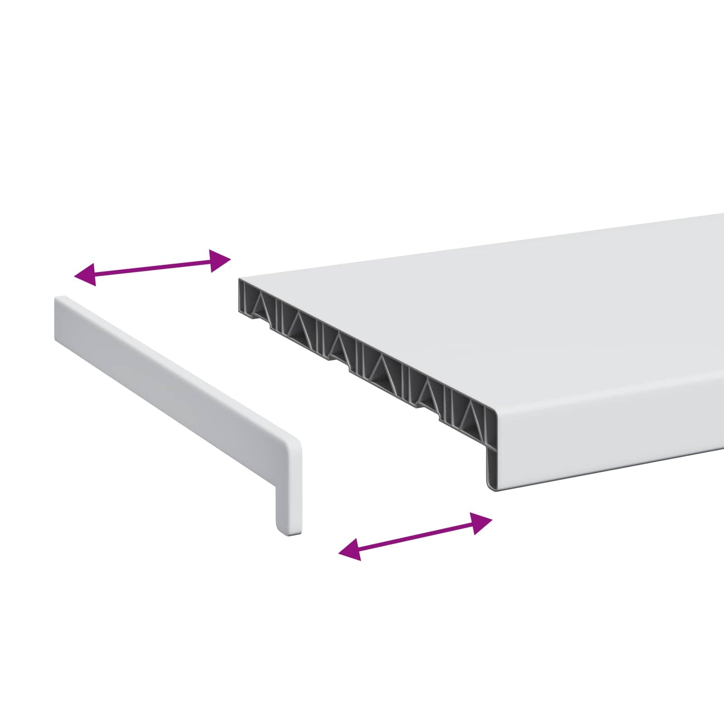 vidaXL Σαβανωτό Παραθύρου Λευκό 60 x 35 x 4,5 εκ PVC