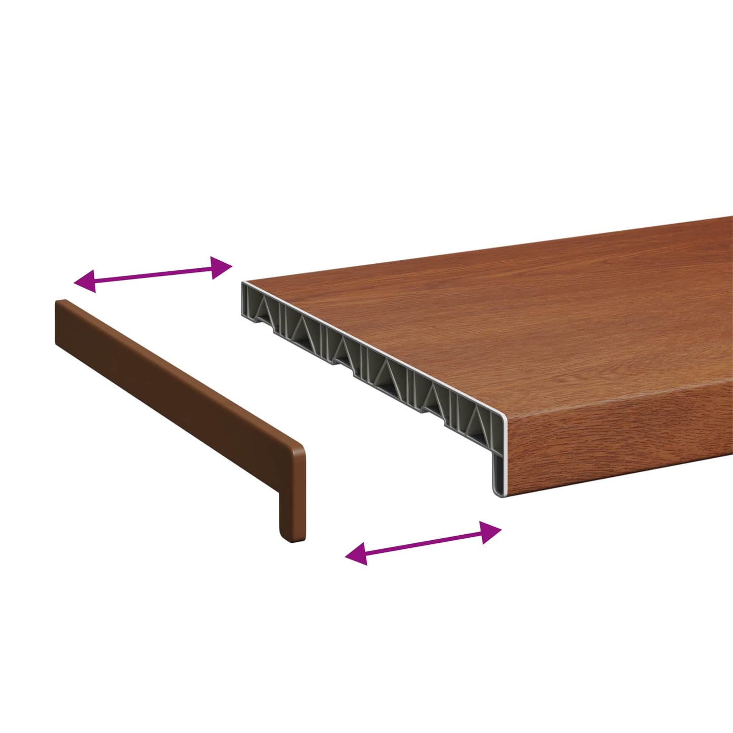 vidaXL Σαβανωτό Παραθύρου Καφέ ξύλο 160 x 30 x 4,5 εκ PVC