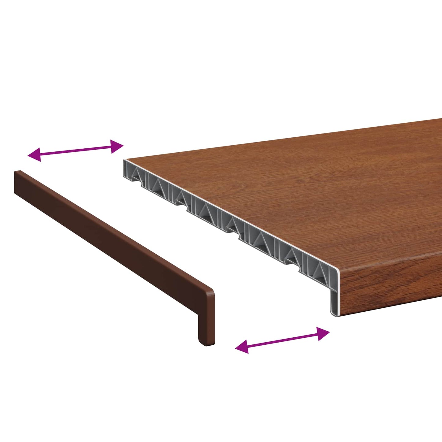 vidaXL Σαβανωτό Παραθύρου Καφέ ξύλο 160 x 45 x 4,5 εκ PVC