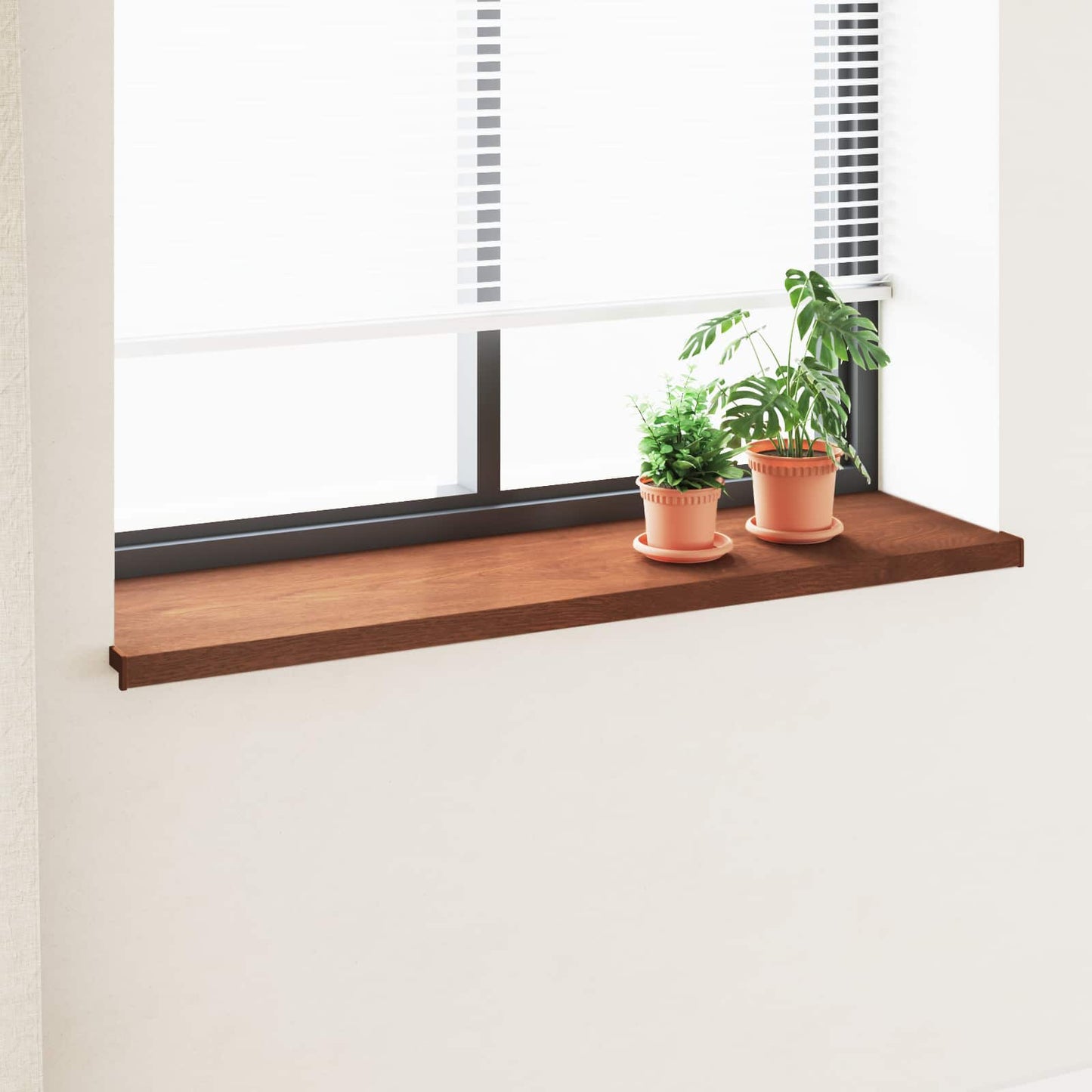 vidaXL Σαβανωτό Παραθύρου Καφέ ξύλο 160 x 45 x 4,5 εκ PVC