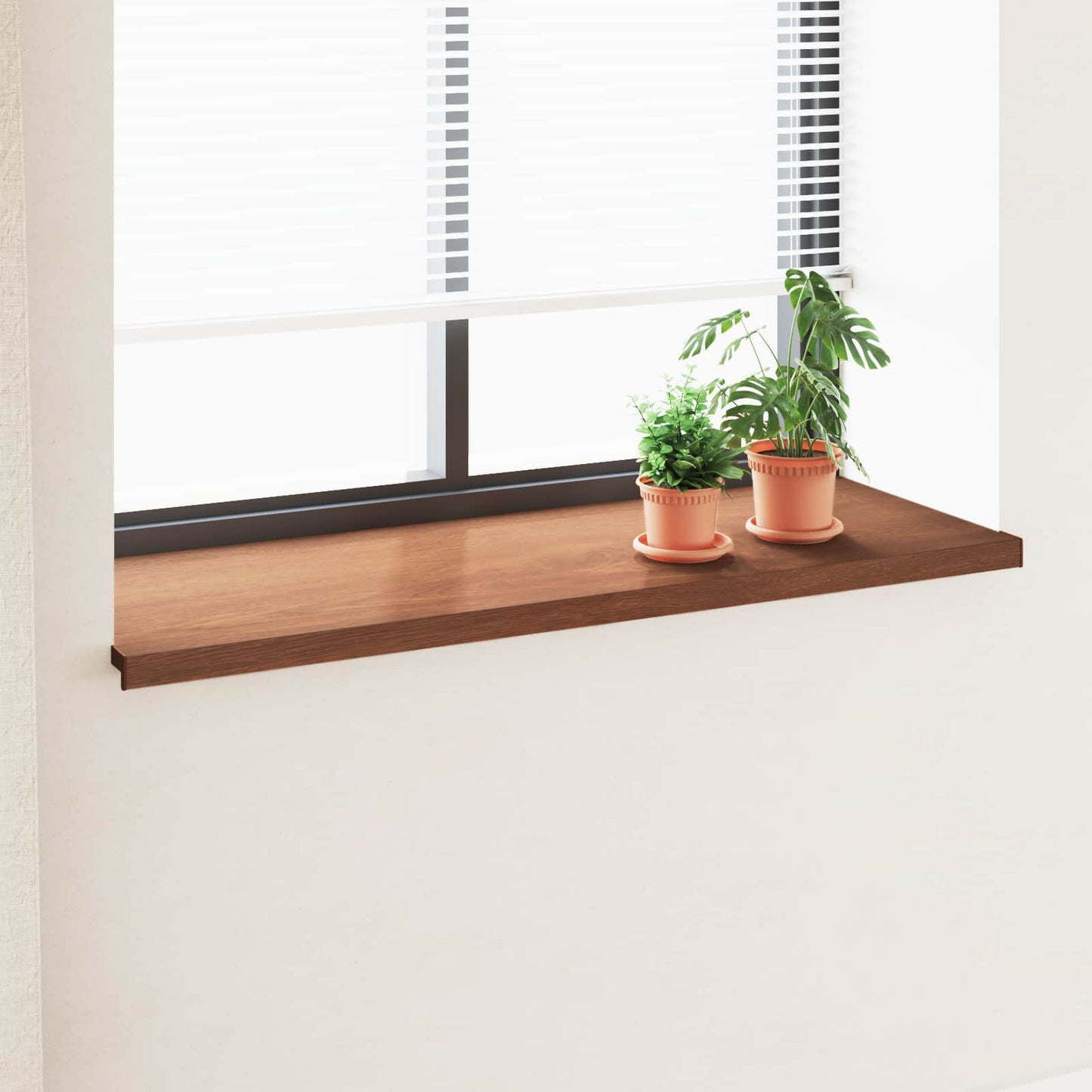 vidaXL Σαβανωτό Παραθύρου Καφέ ξύλο 160 x 50 x 4,5 εκ PVC