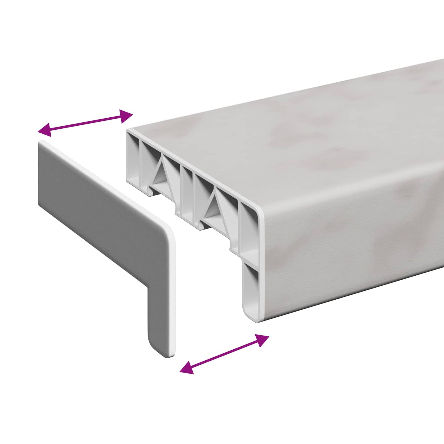 vidaXL Σαβανωτό Παραθύρου Υφή Μάρμαρου 160 x 10 x 4,5 εκ PVC