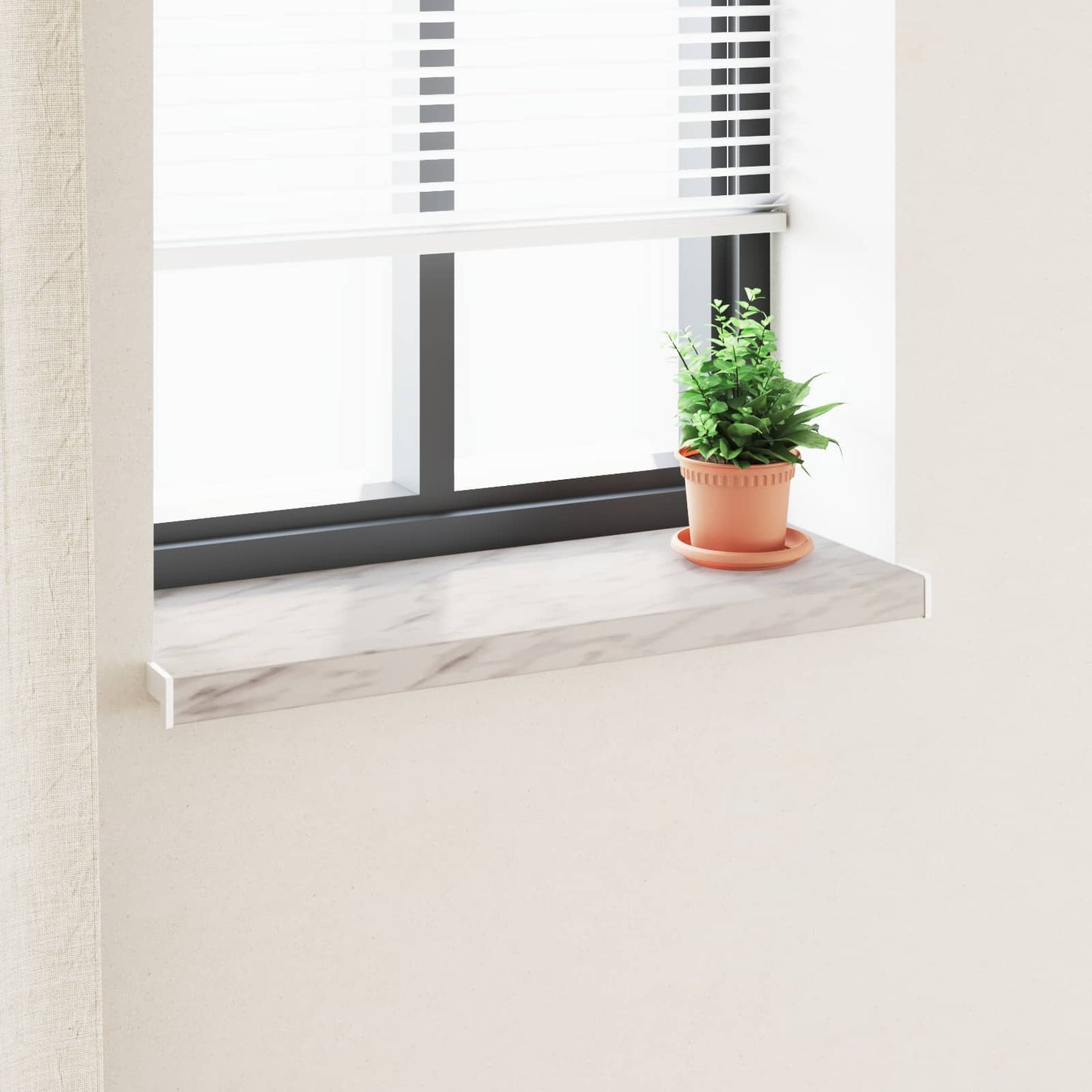 vidaXL Σαβανωτό Παραθύρου Υφή Μάρμαρου 80 x 35 x 4,5 εκ PVC
