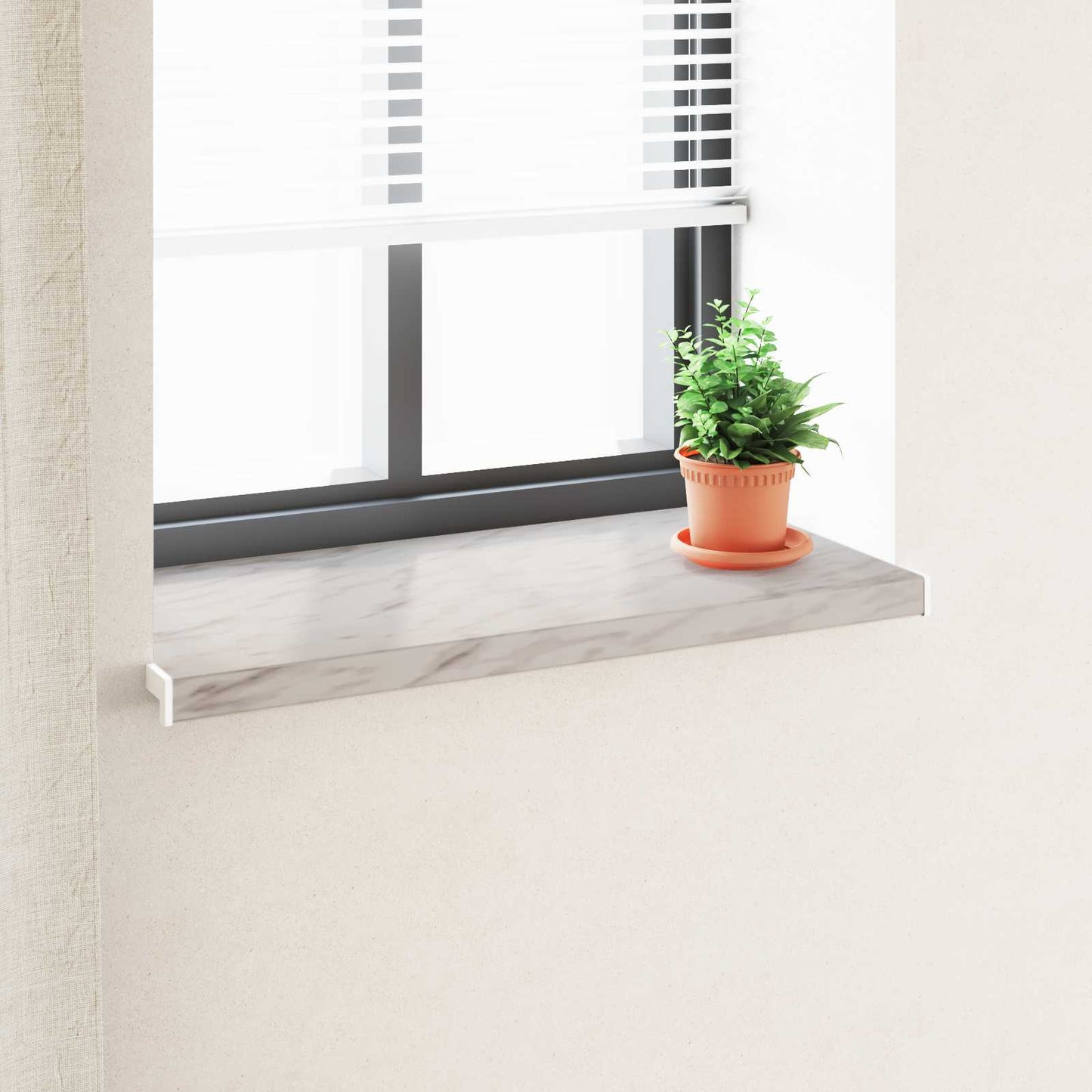 vidaXL Σαβανωτό Παραθύρου Υφή Μάρμαρου 60 x 45 x 4,5 εκ. PVC