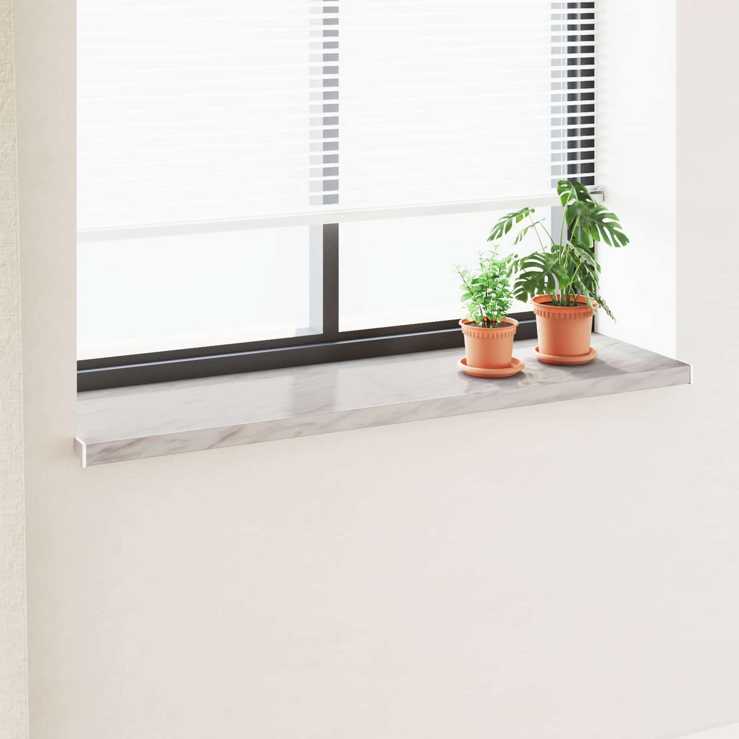 vidaXL Σαβανωτό Παραθύρου Υφή Μάρμαρου 120 x 45 x 4,5 εκ PVC