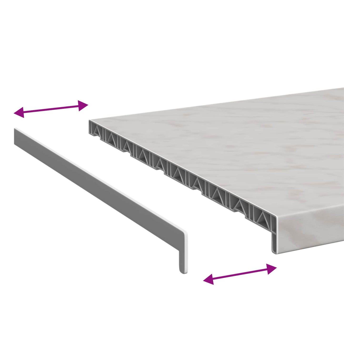 vidaXL Σαβανωτό Παραθύρου Υφή Μάρμαρου 60 x 50 x 4,5 εκ PVC