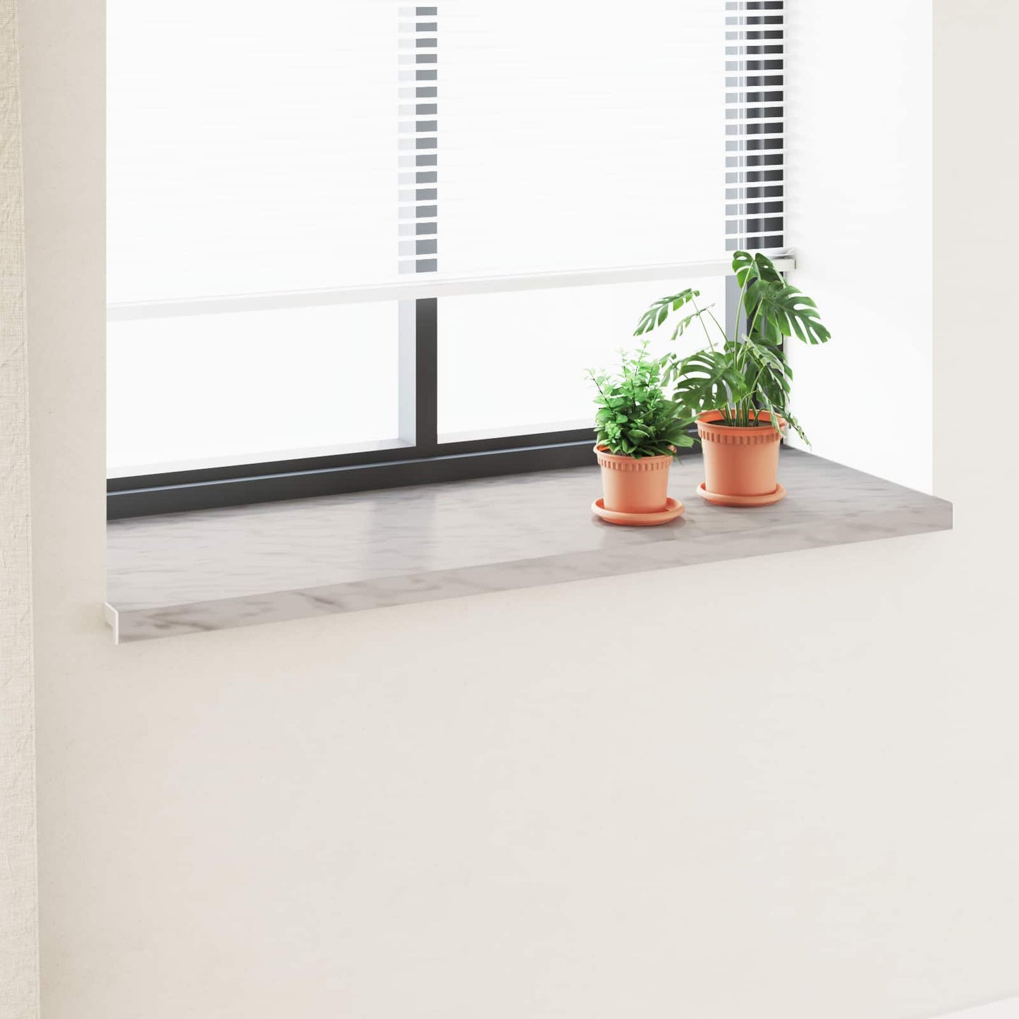 vidaXL Σαβανωτό Παραθύρου Υφή Μάρμαρου 120 x 50 x 4,5 εκ PVC