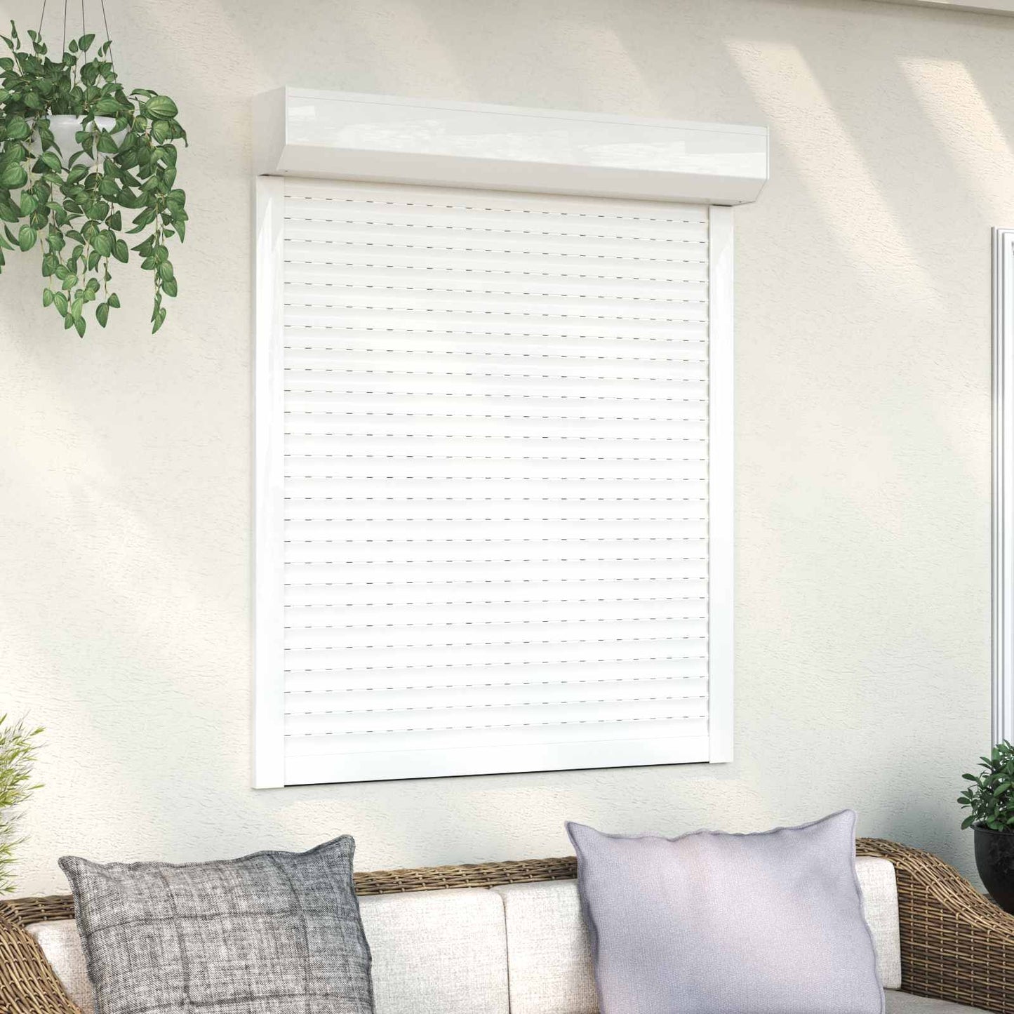 vidaXL Ρολό εισόδου Λευκός 100 x 120 cm Αλουμίνιο και Πολυουρεθάνη