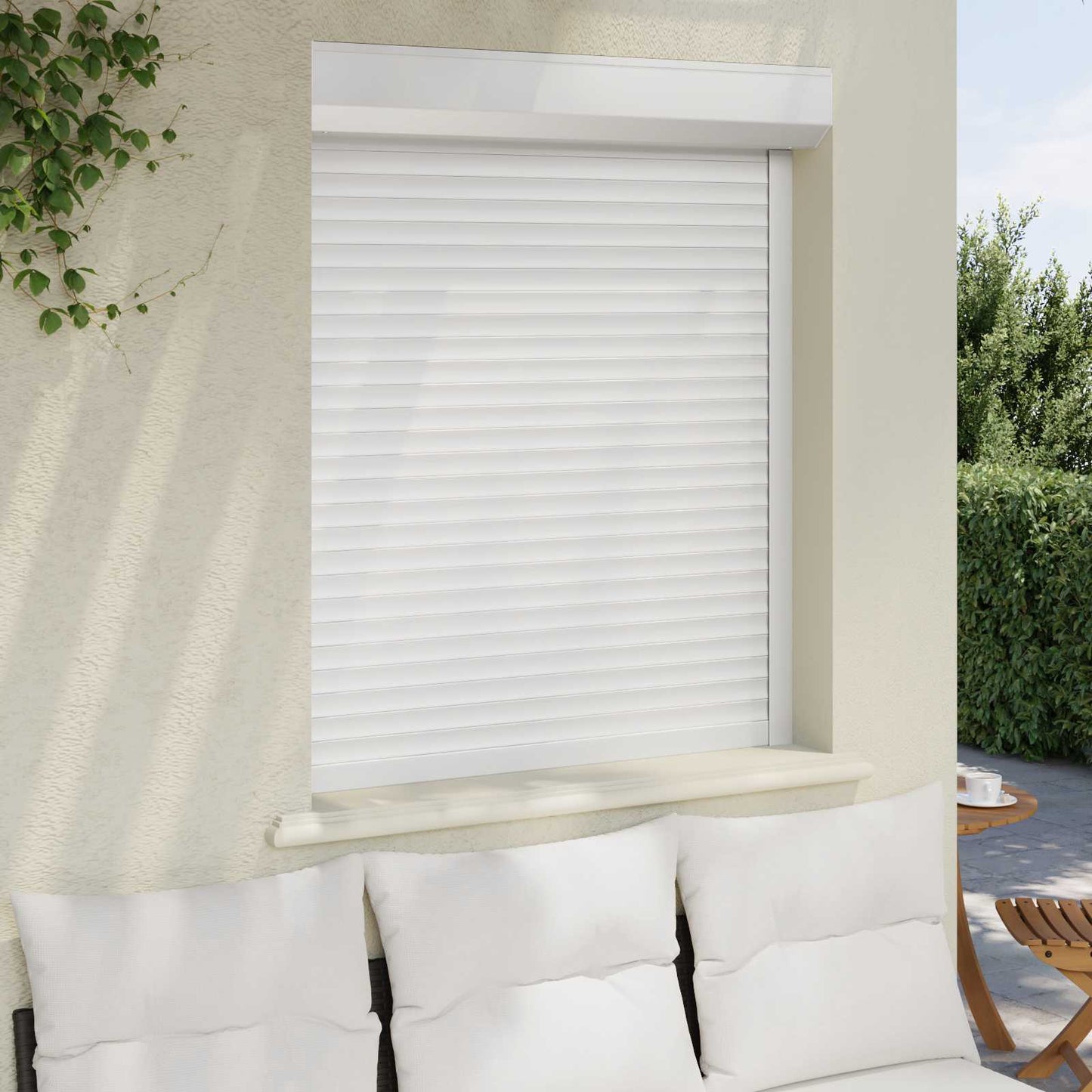 vidaXL Ρολό εισόδου Λευκός 100 x 120 cm Αλουμίνιο και Πολυουρεθάνη