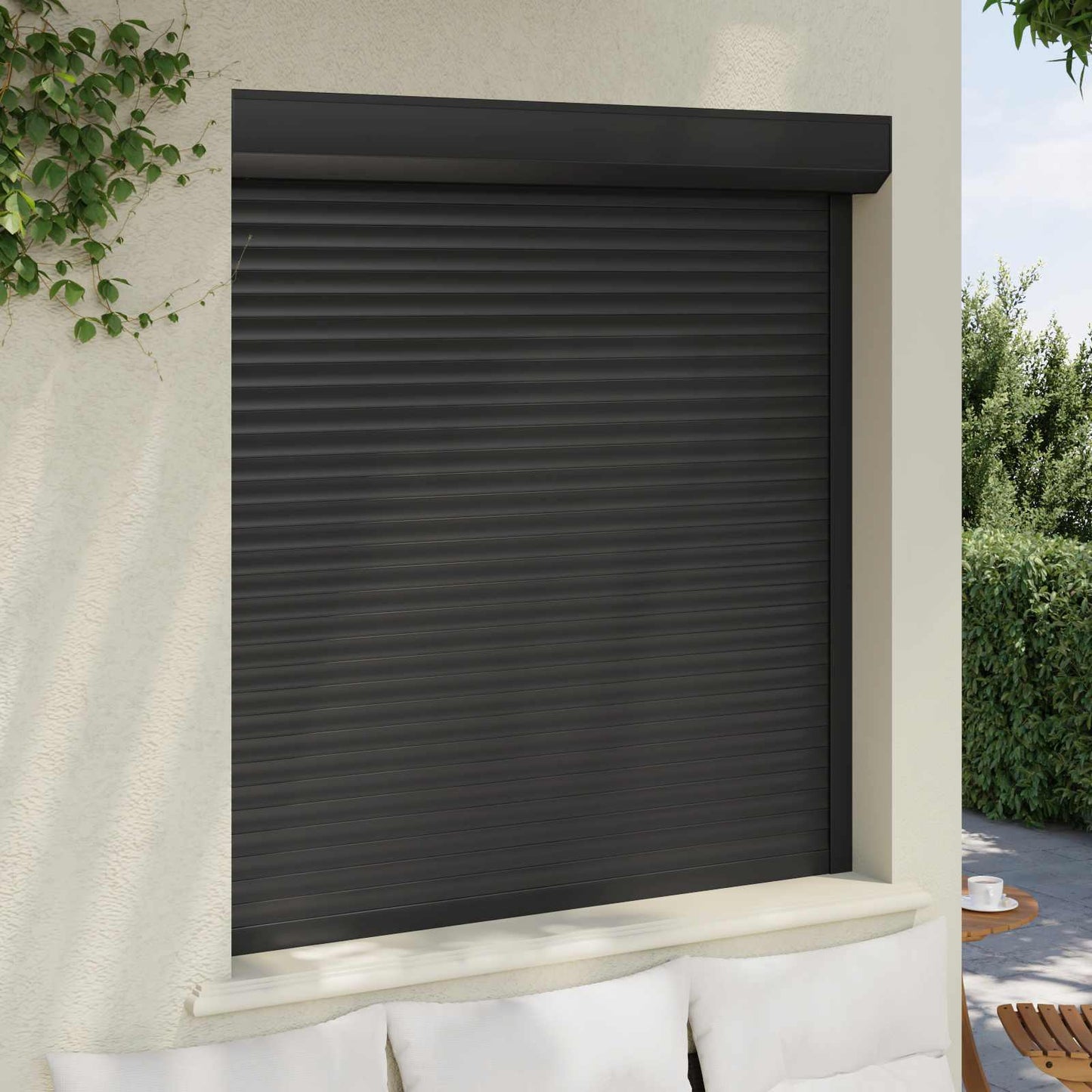 vidaXL Ρολό εισόδου Ανθρακί 130 x 140 cm Αλουμίνιο και Πολυουρεθάνη