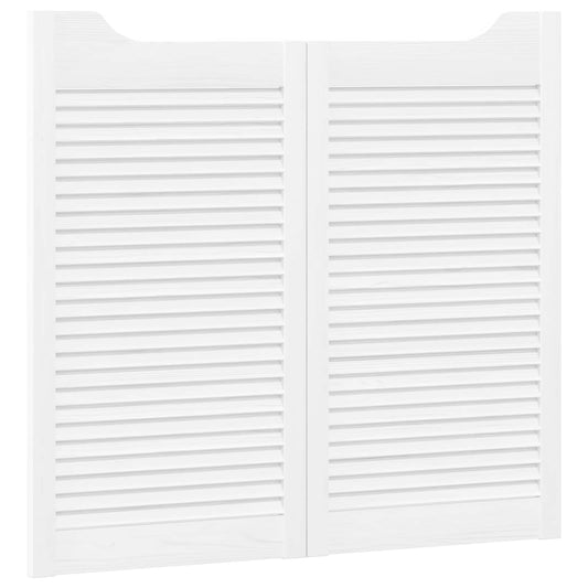 vidaXL Πόρτες Swing 2 τμχ. 90 x 40 cm Μασίφ Ξύλο Πεύκου Λευκό
