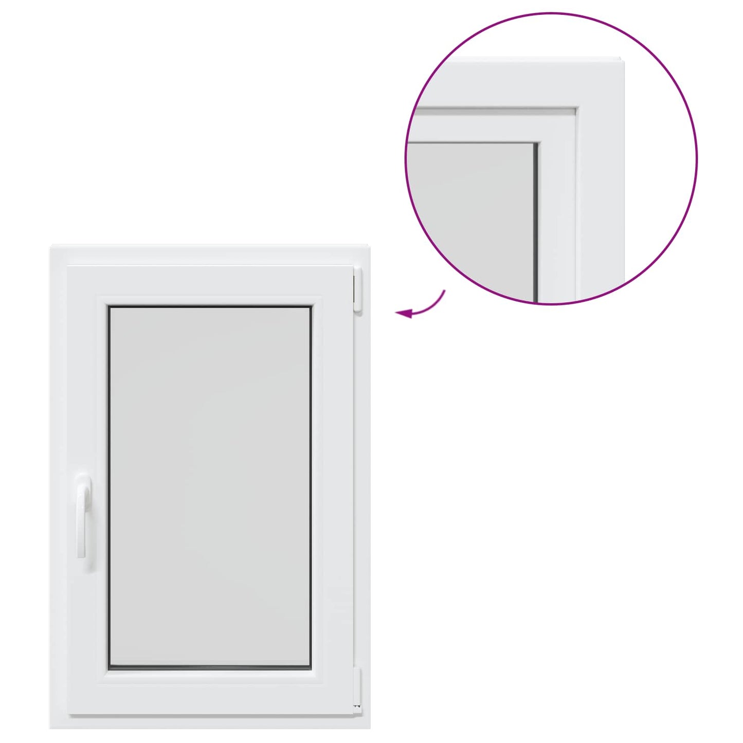 Παράθυρο Κάτω Στρώματος RISOR Λευκός 60 x 90 cm PVC και Γυαλί
