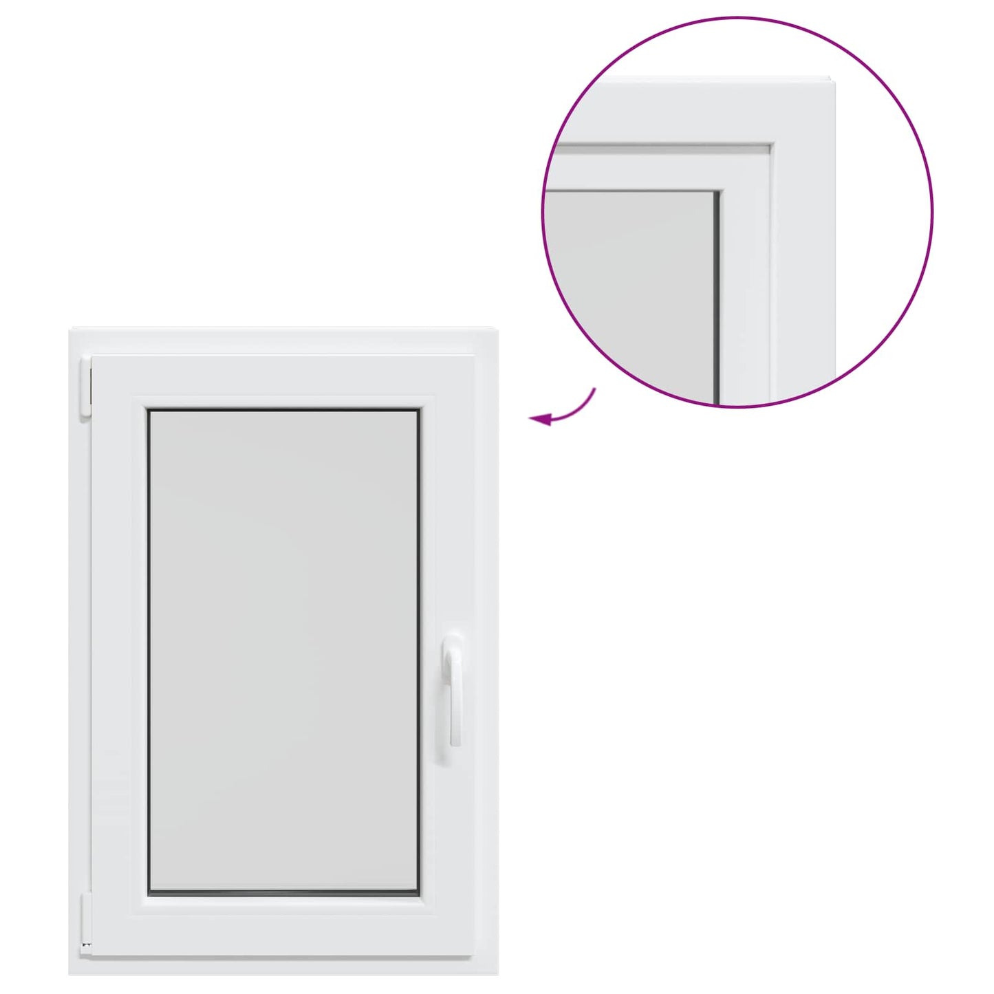 Παράθυρο Κάτω Στρώματος RISOR Λευκός 60 x 100 cm PVC και Γυαλί