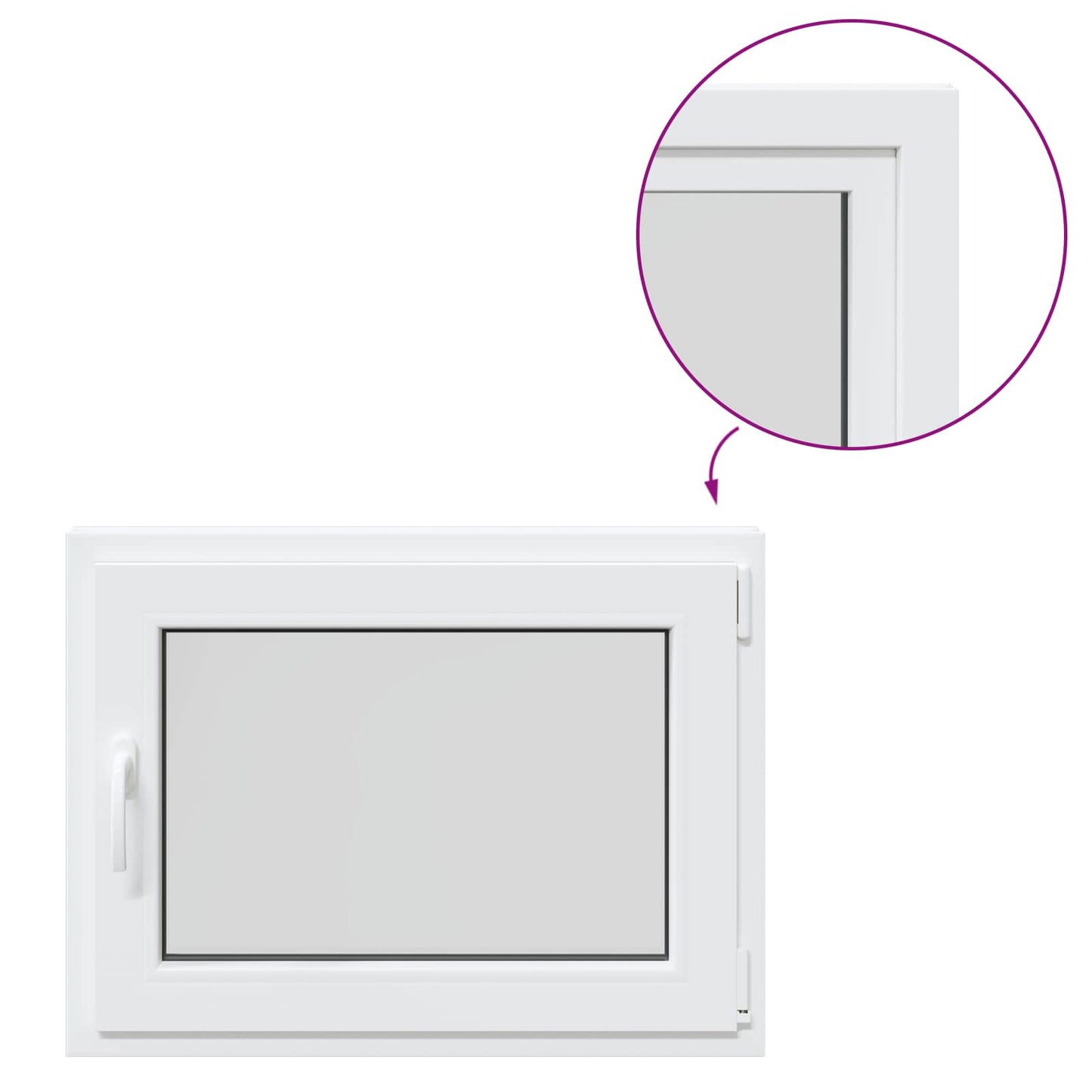 Παράθυρο Κάτω Στρώματος RISOR Λευκός 80 x 60 cm PVC και Γυαλί