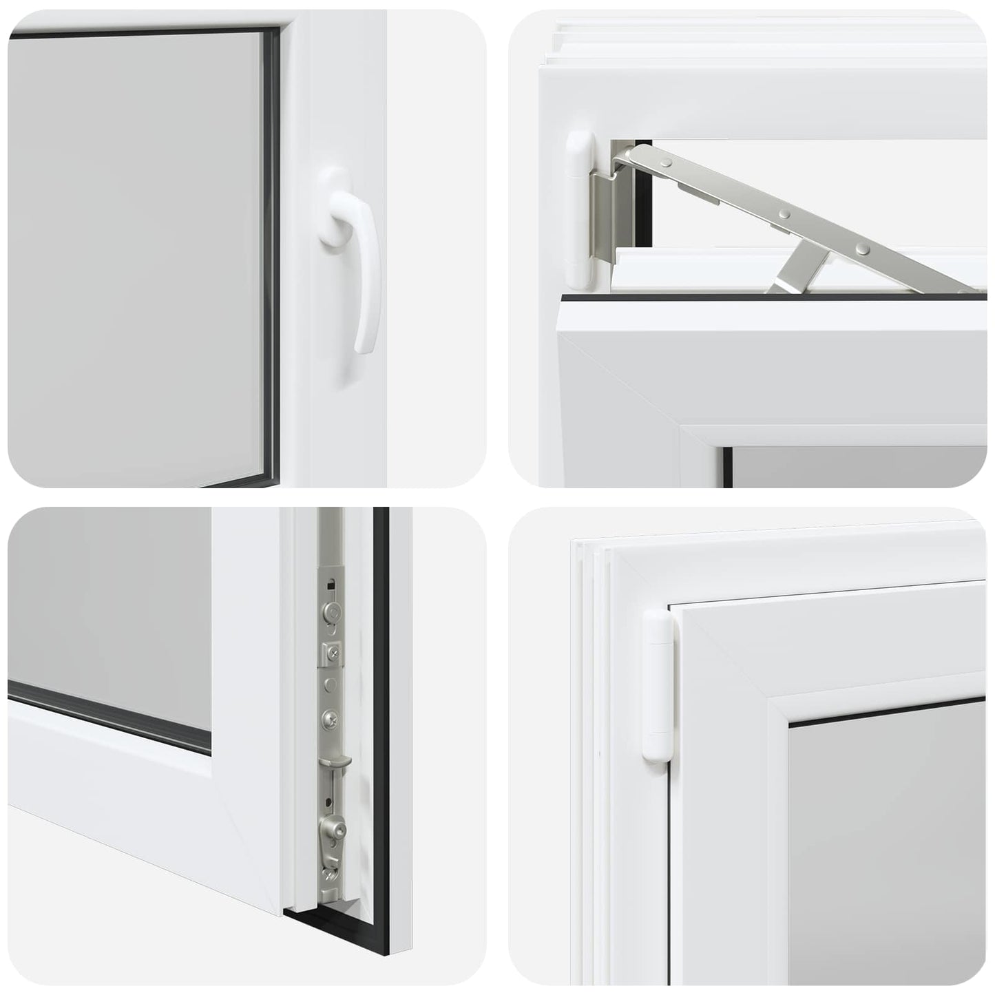 Παράθυρο Κάτω Στρώματος RISOR Λευκός 80 x 60 cm PVC και Γυαλί