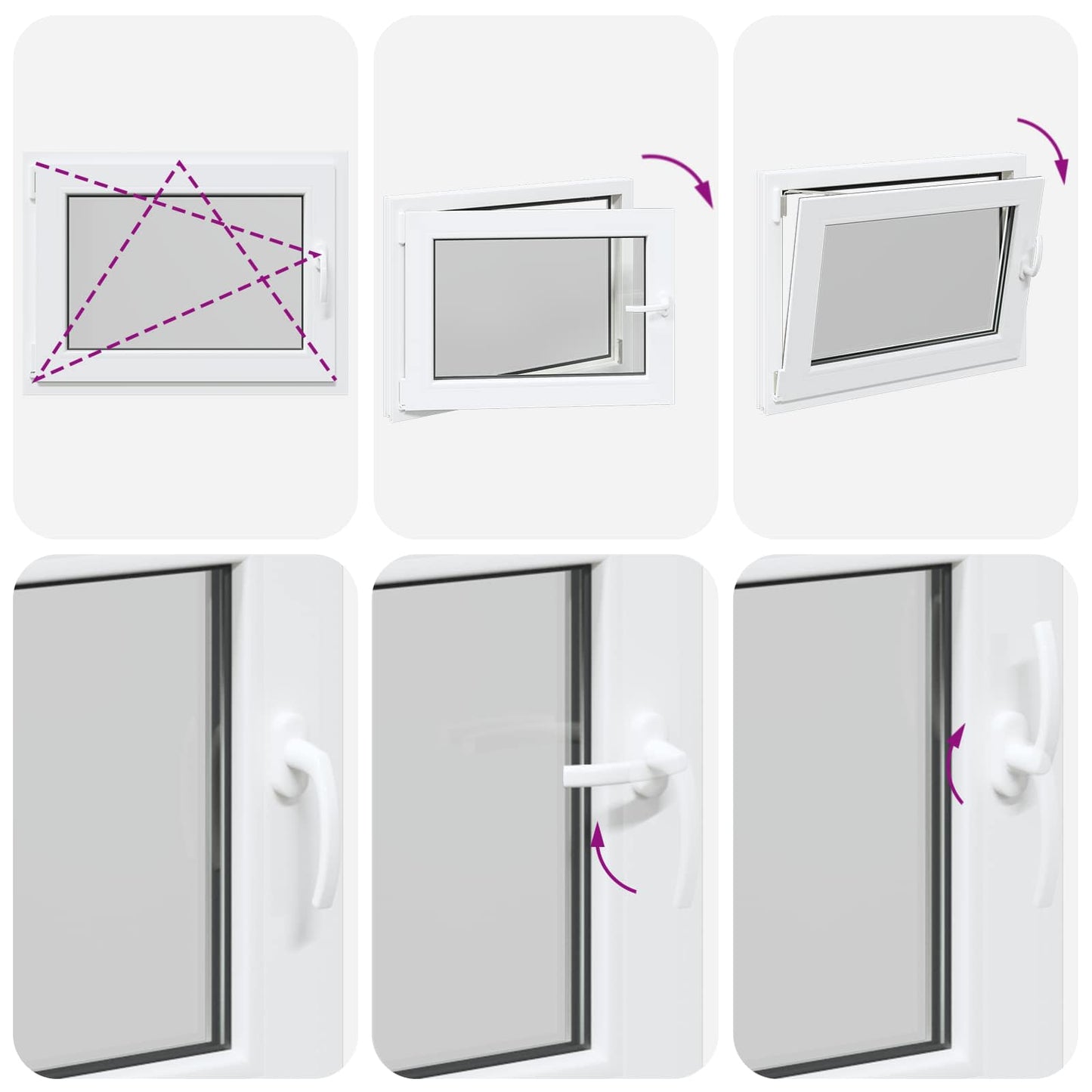 Παράθυρο Κάτω Στρώματος RISOR Λευκός 80 x 60 cm PVC και Γυαλί