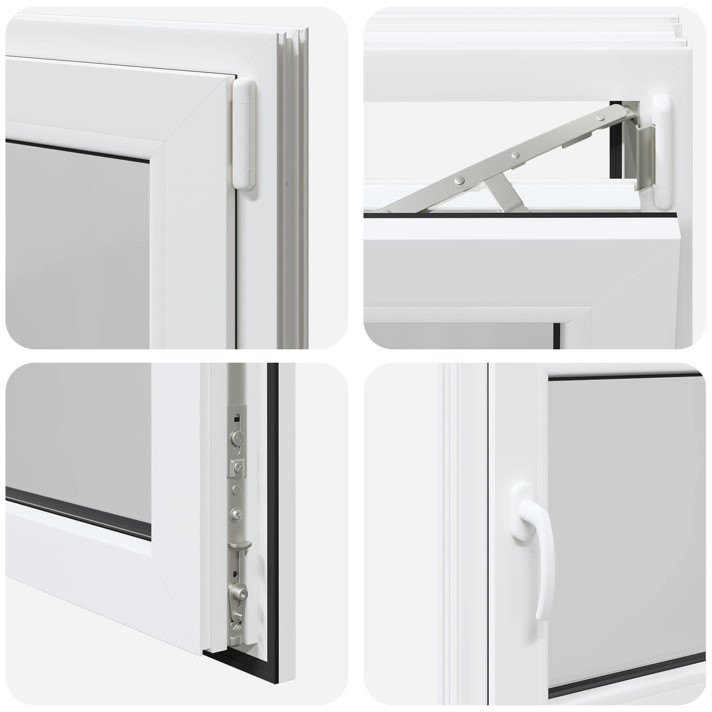 Παράθυρο Κάτω Στρώματος RISOR Λευκός 80 x 70 cm PVC και Γυαλί