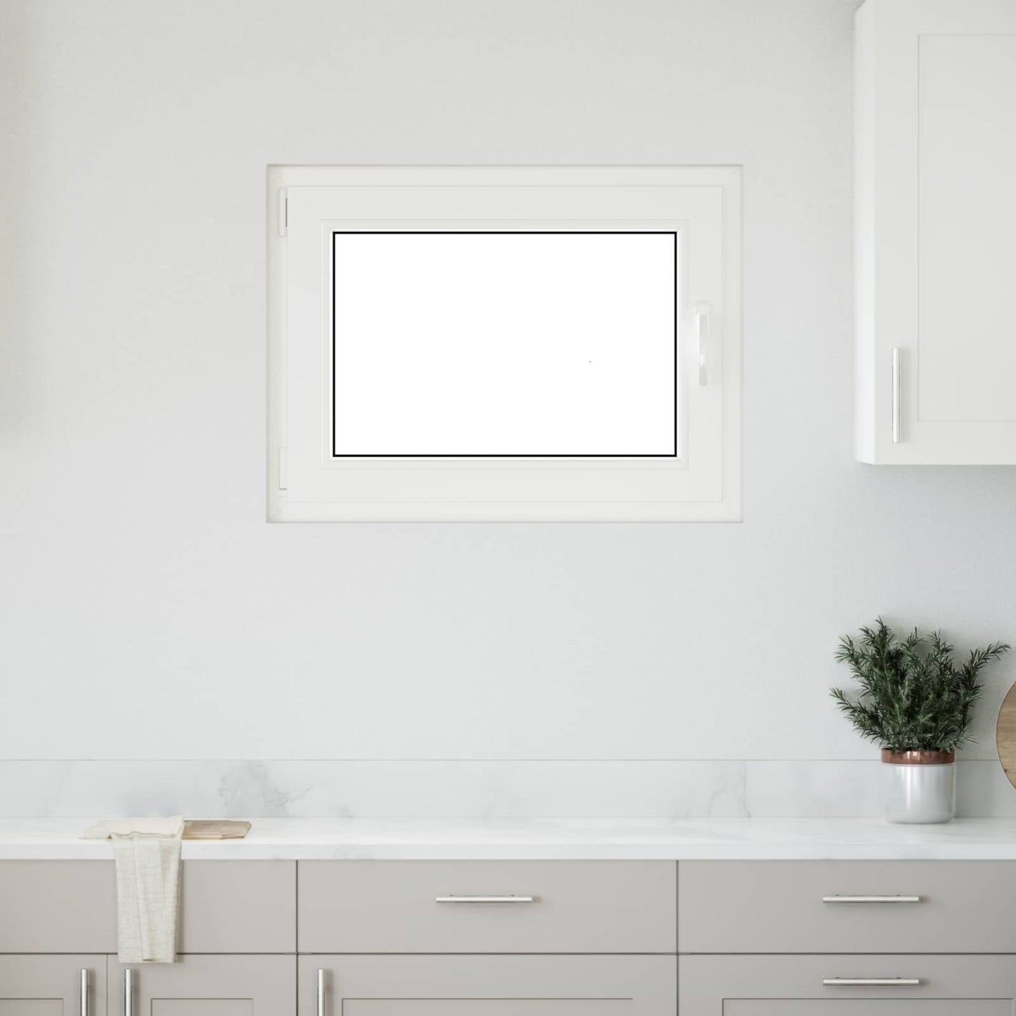 Παράθυρο Κάτω Στρώματος RISOR Λευκός 80 x 70 cm PVC και Γυαλί