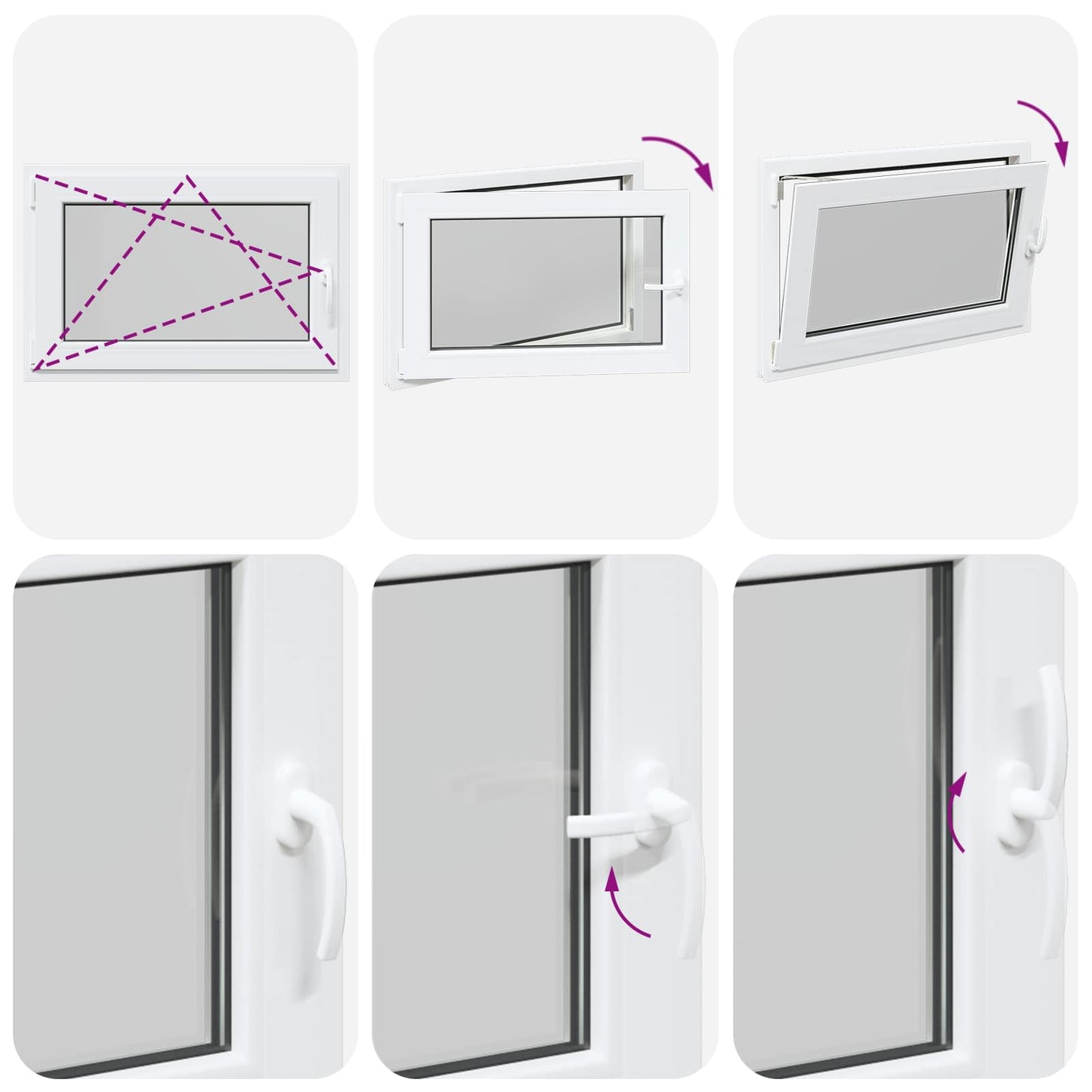 Παράθυρο Κάτω Στρώματος RISOR Λευκός 90 x 50 cm PVC και Γυαλί