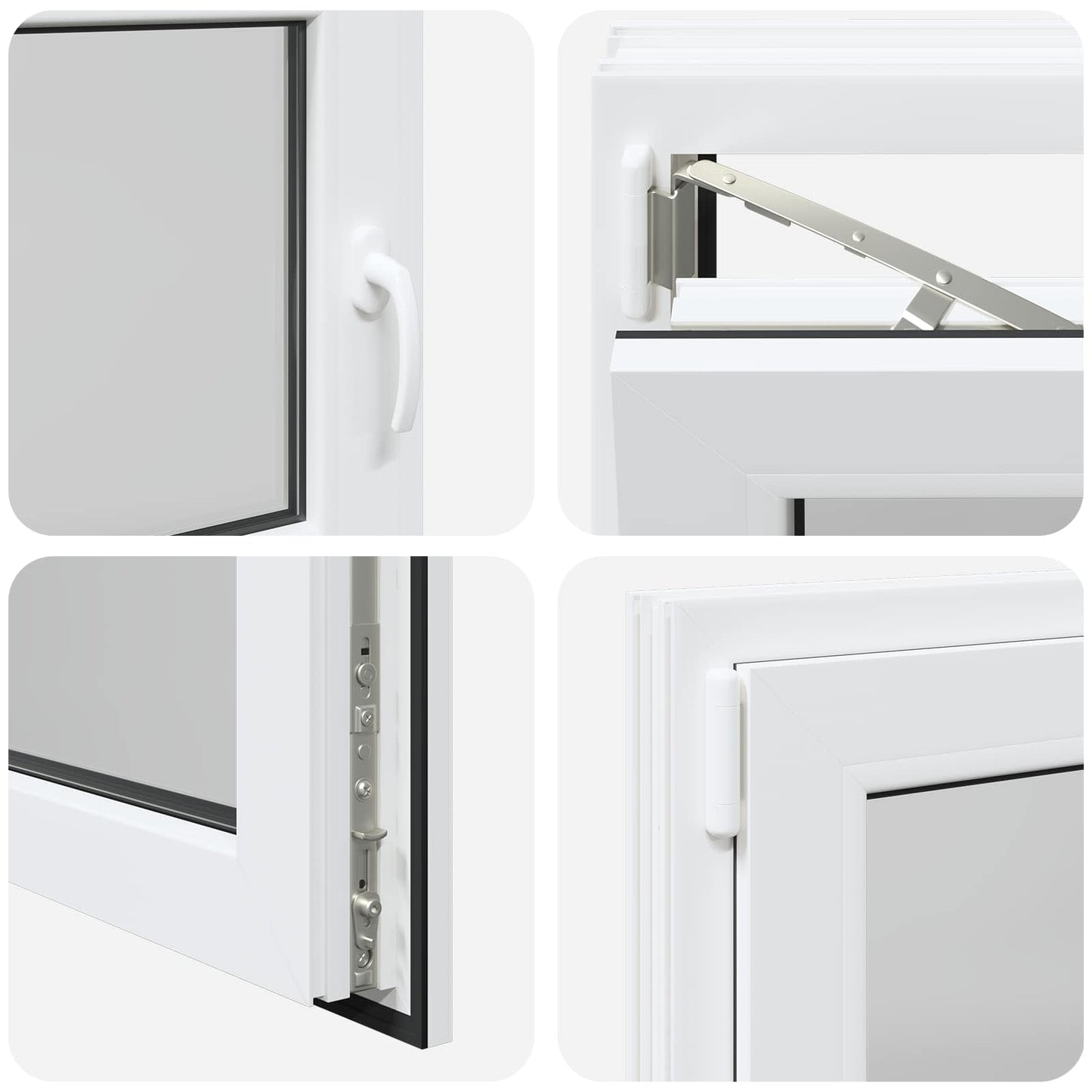 Παράθυρο Κάτω Στρώματος RISOR Λευκός 90 x 60 cm PVC και Γυαλί