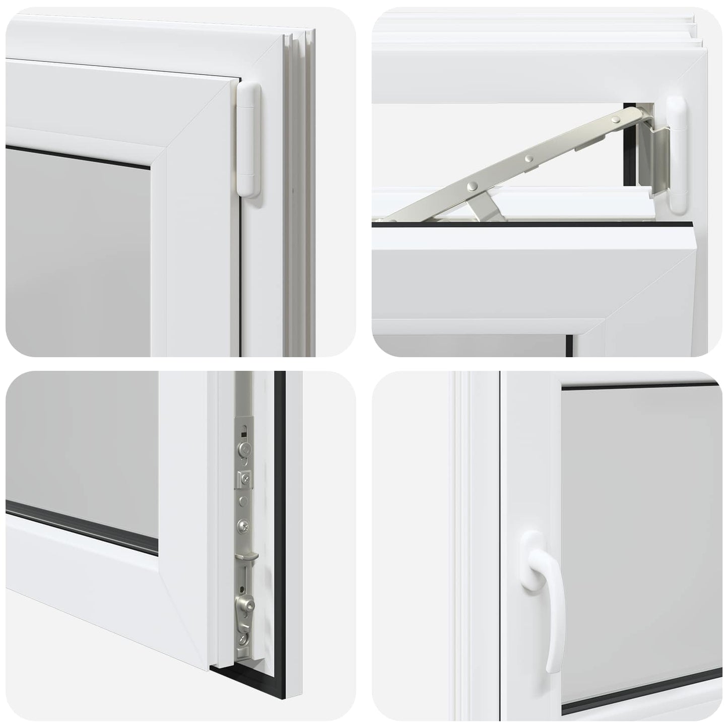 vidaXL Παράθυρο Κάτω Στρώματος RISOR 90 x 70 cm PVC και Γυαλί Λευκό