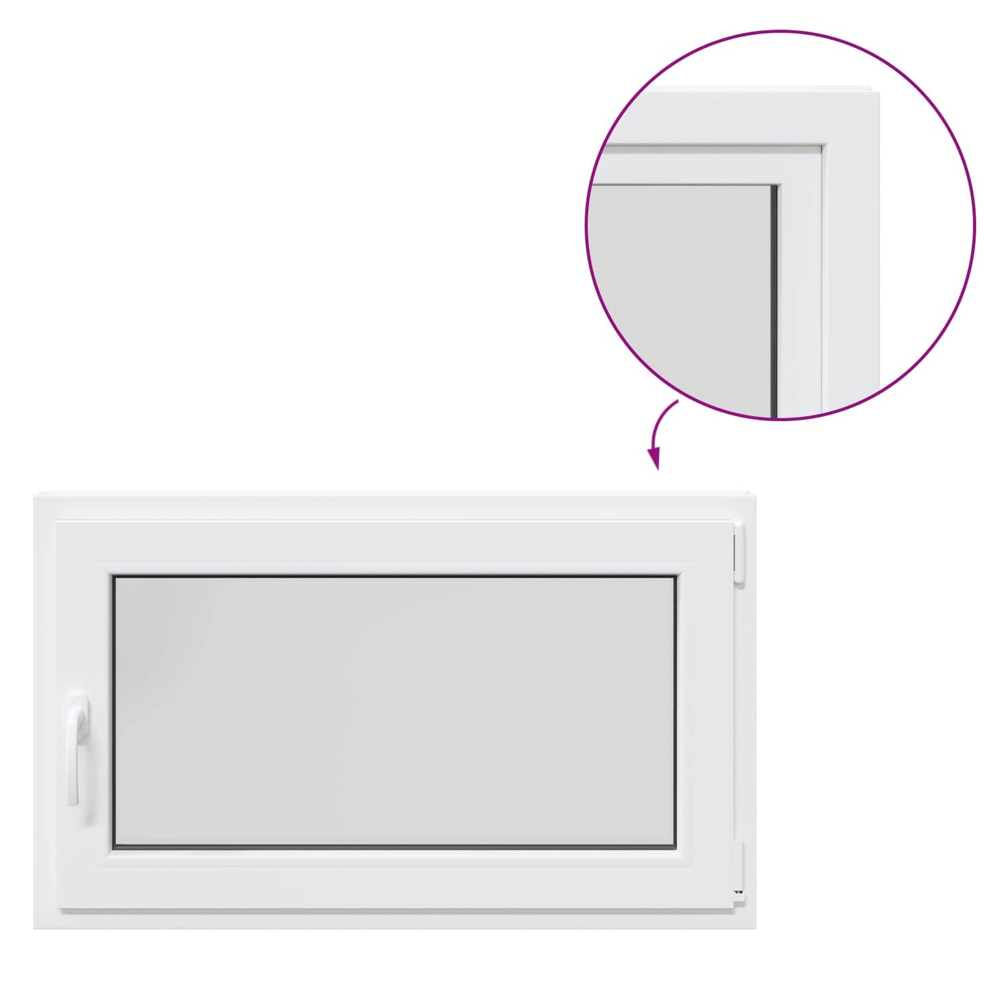 Παράθυρο Κάτω Στρώματος RISOR Λευκός 100 x 60 cm PVC και Γυαλί