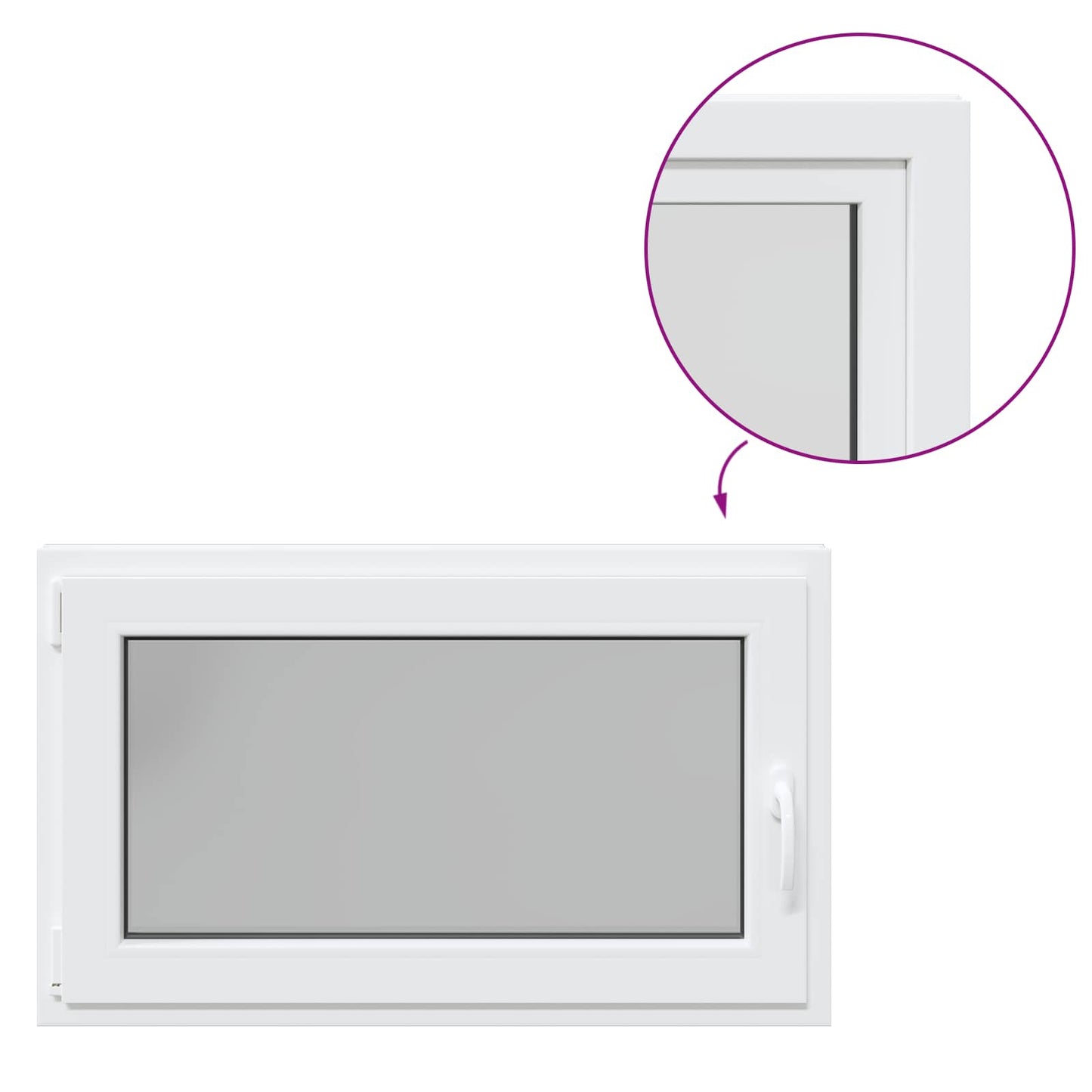 Παράθυρο Κάτω Στρώματος RISOR Λευκός 100 x 60 cm PVC και Γυαλί