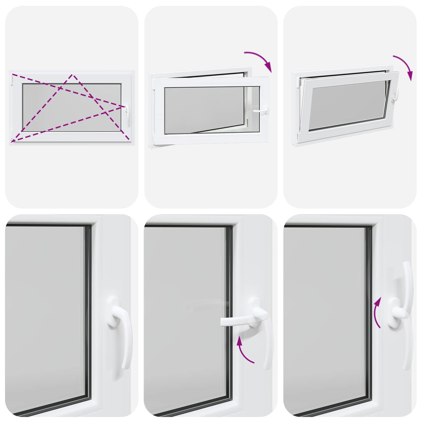 Παράθυρο Κάτω Στρώματος RISOR Λευκός 100 x 60 cm PVC και Γυαλί