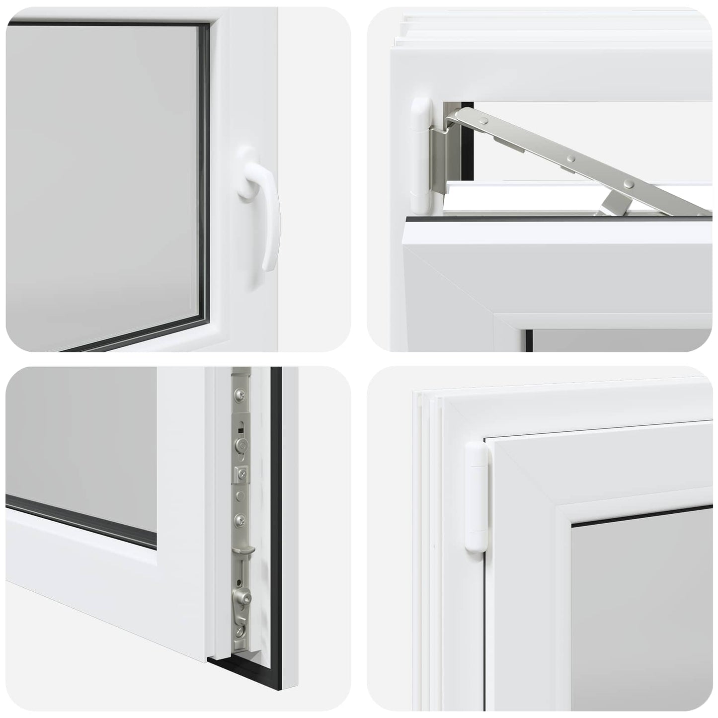 Παράθυρο Κάτω Στρώματος RISOR Λευκός 100 x 70 cm PVC και Γυαλί