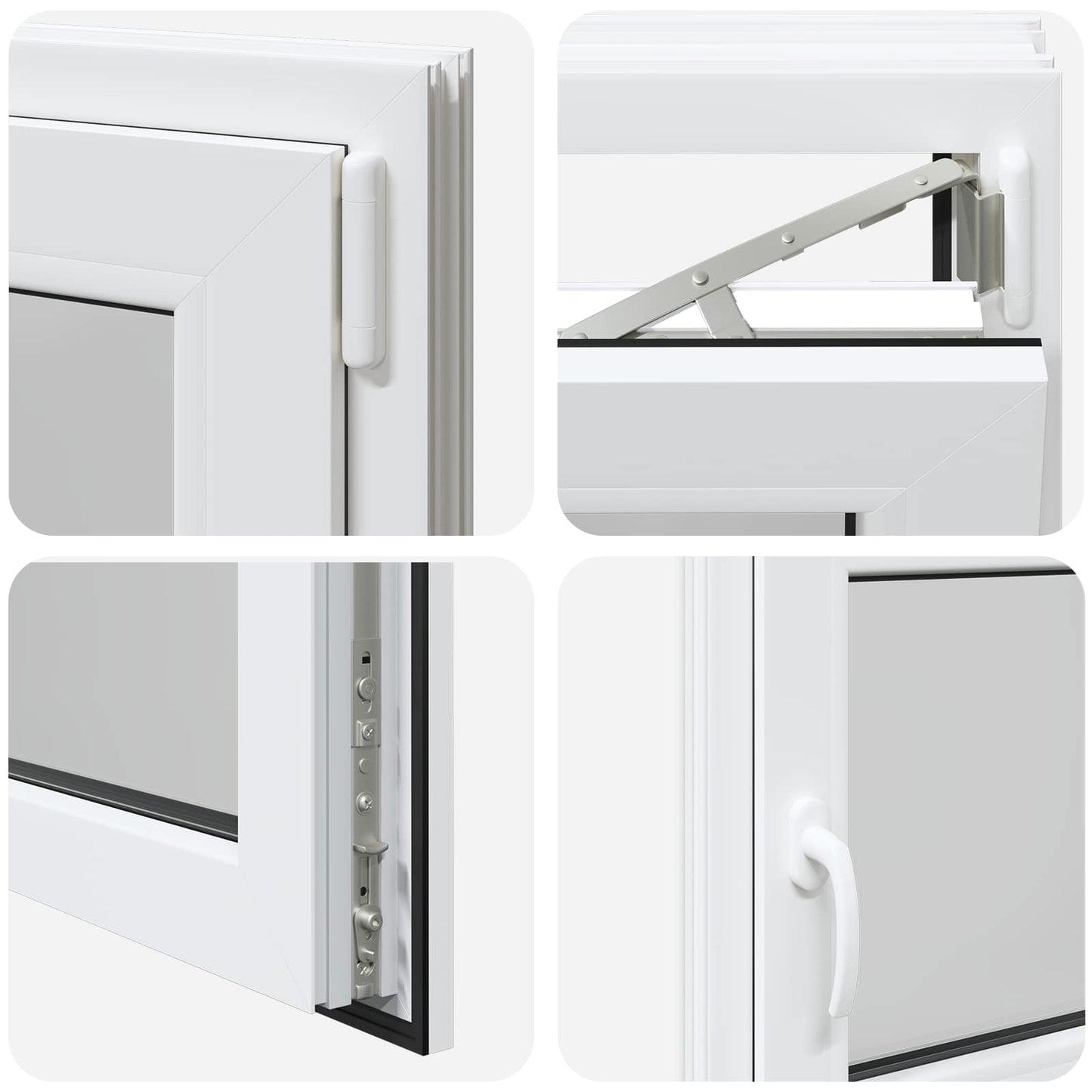 vidaXL Παράθυρο Κάτω Στρώματος RISOR 110 x 60 cm PVC και Γυαλί Λευκό