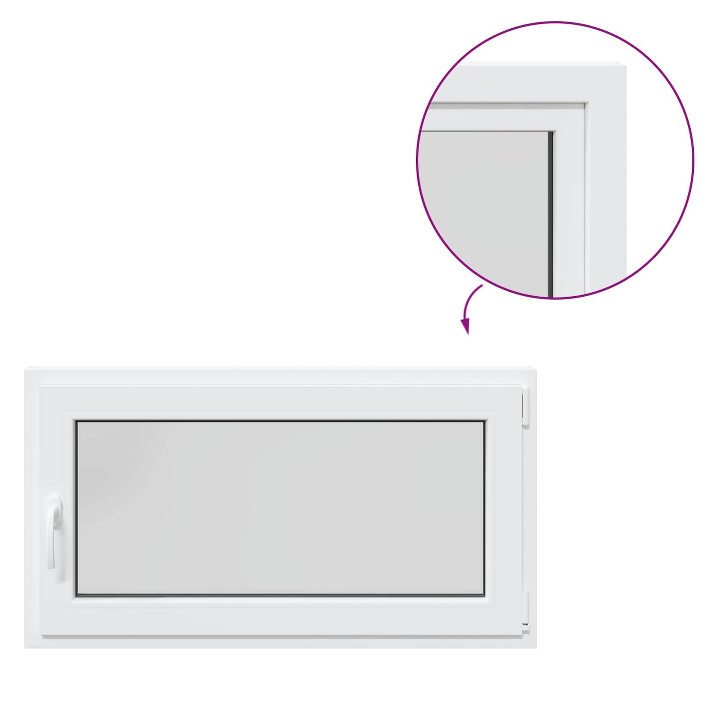 vidaXL Παράθυρο Κάτω Στρώματος RISOR 110 x 60 cm PVC και Γυαλί Λευκό