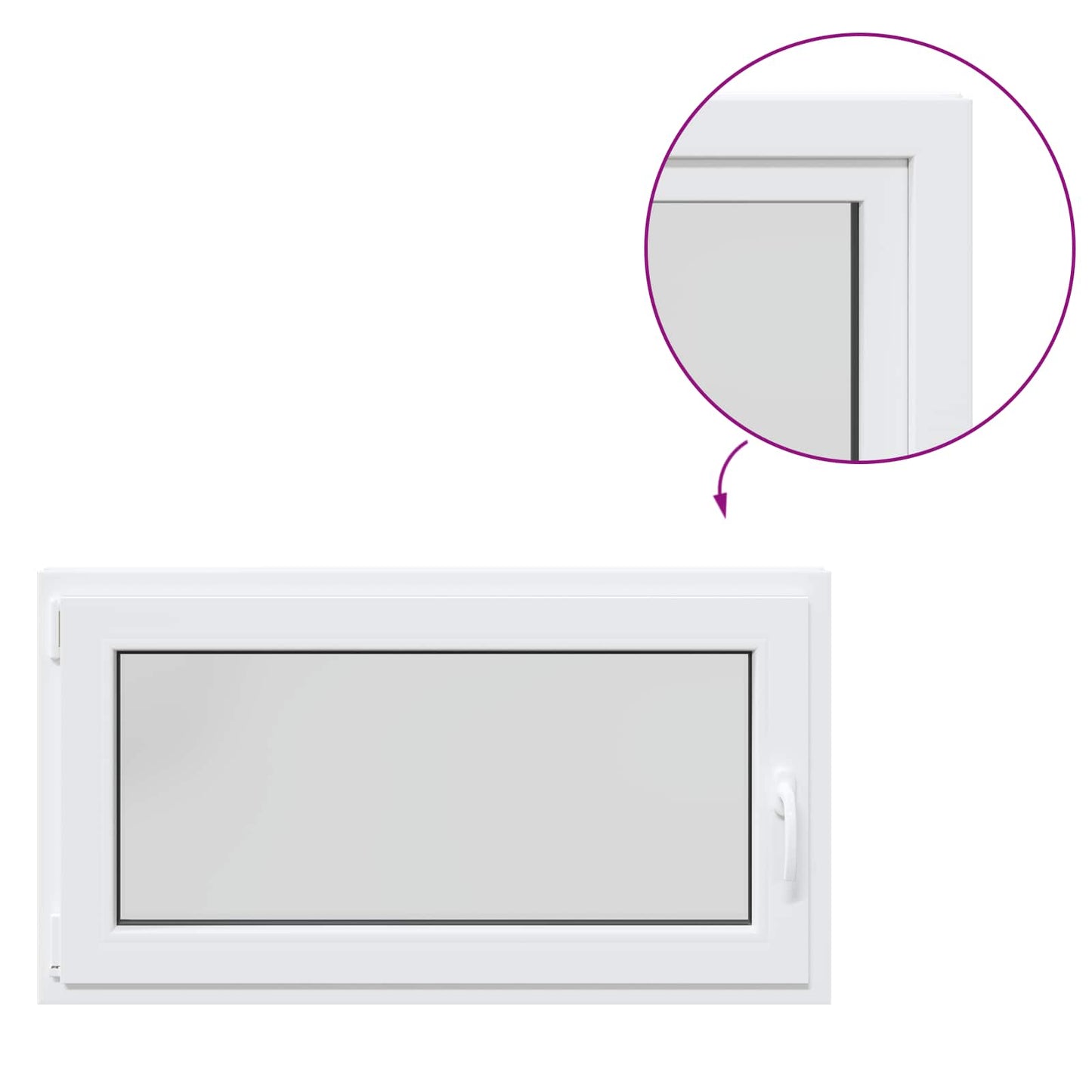 Παράθυρο Κάτω Στρώματος RISOR Λευκός 110 x 60 cm PVC και Γυαλί
