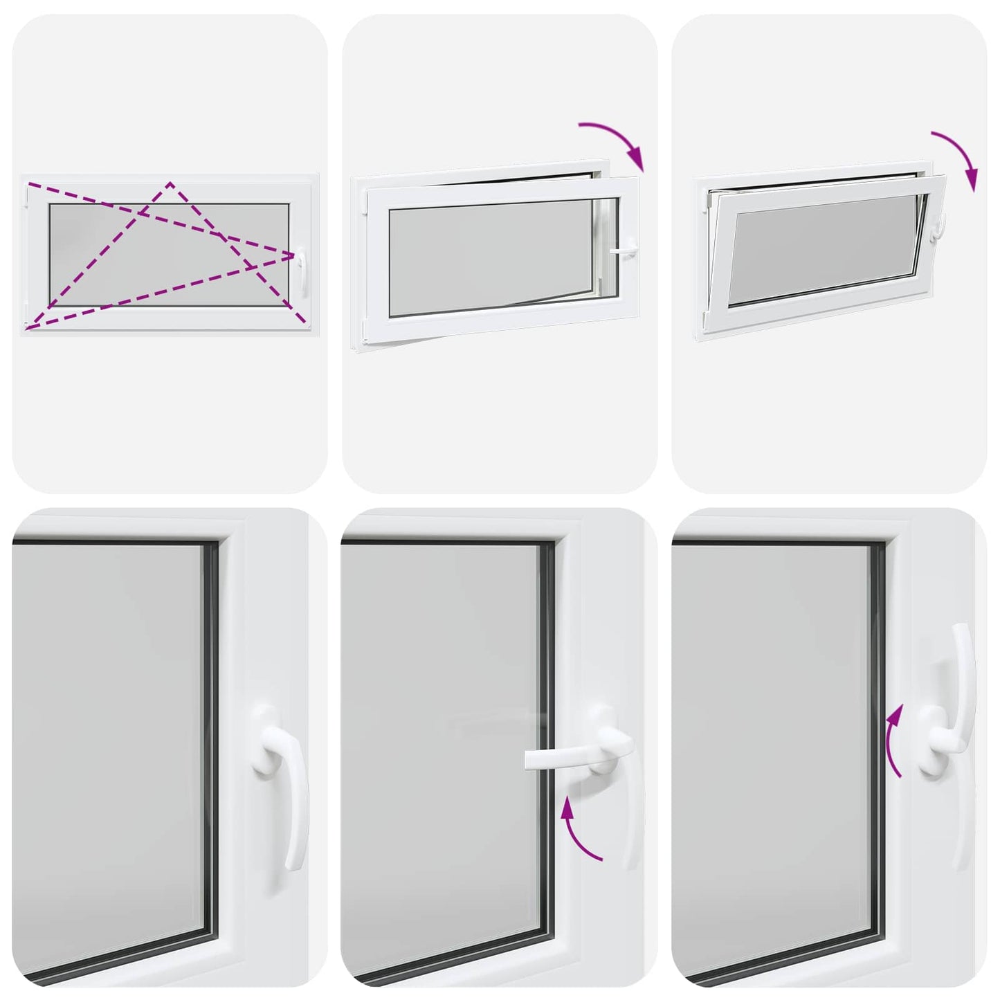 Παράθυρο Κάτω Στρώματος RISOR Λευκός 110 x 60 cm PVC και Γυαλί