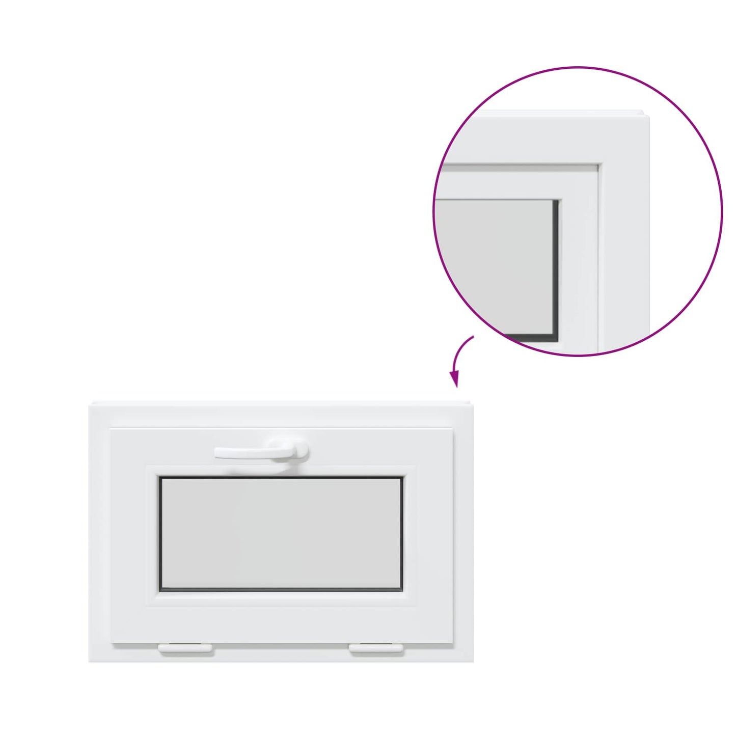 vidaXL Παράθυρο Κάτω Στρώματος RISOR 60 x 40 cm PVC και Γυαλί Λευκό