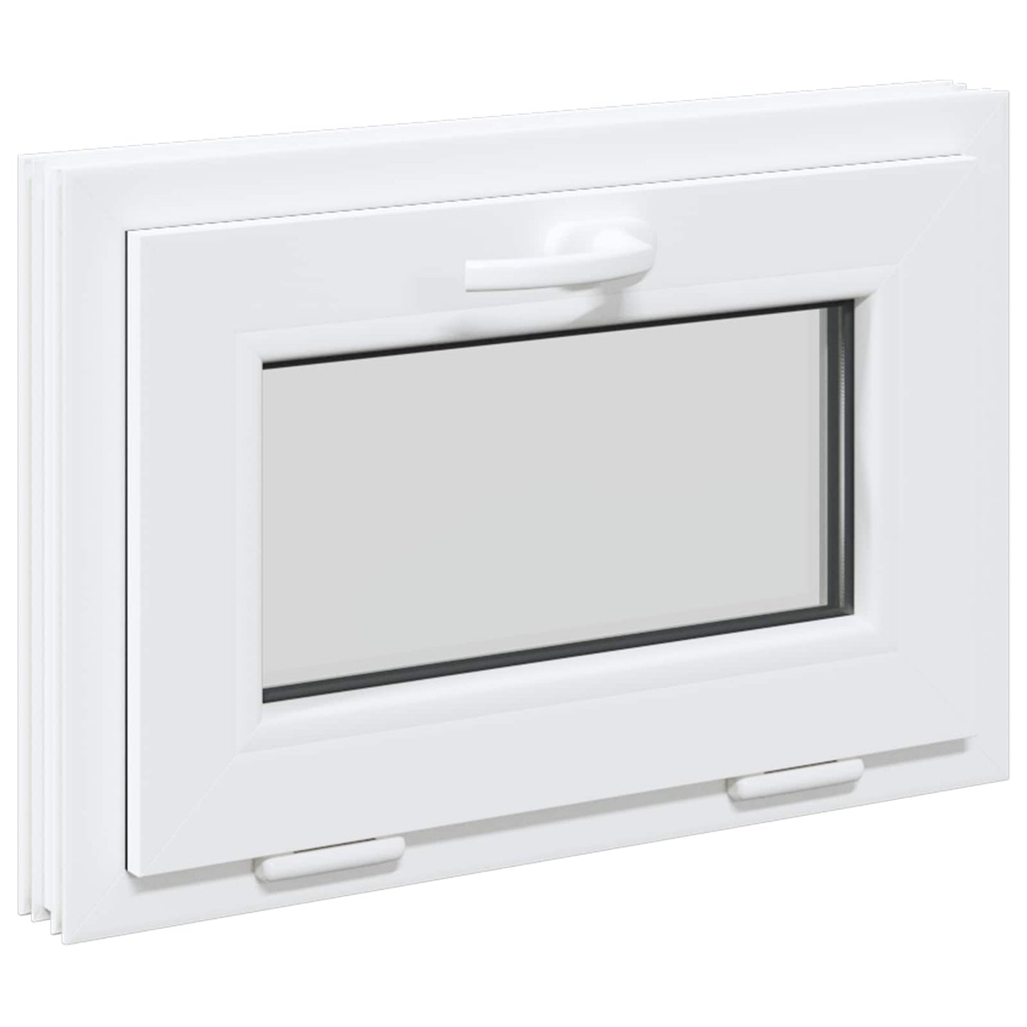 vidaXL Παράθυρο Κάτω Στρώματος RISOR 60 x 40 cm PVC και Γυαλί Λευκό