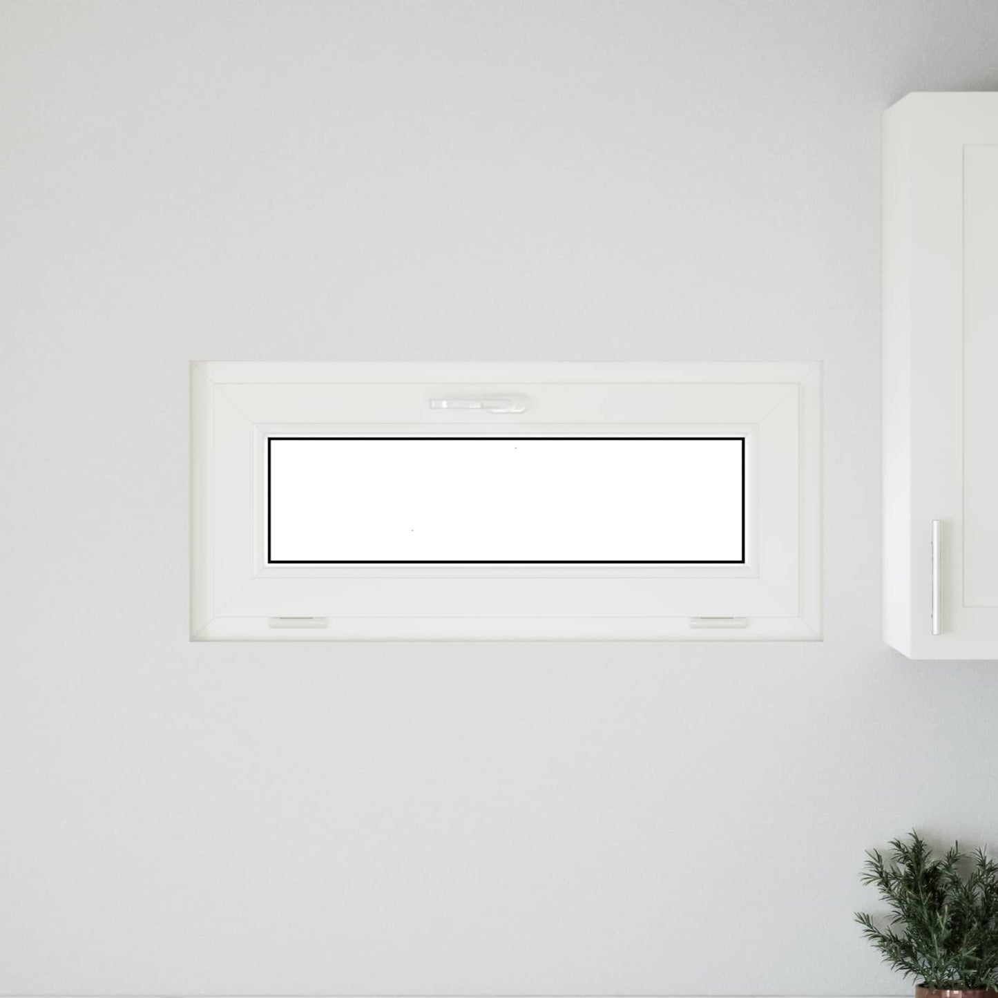 vidaXL Παράθυρο Κάτω Στρώματος RISOR 90 x 40 cm PVC και Γυαλί Λευκό
