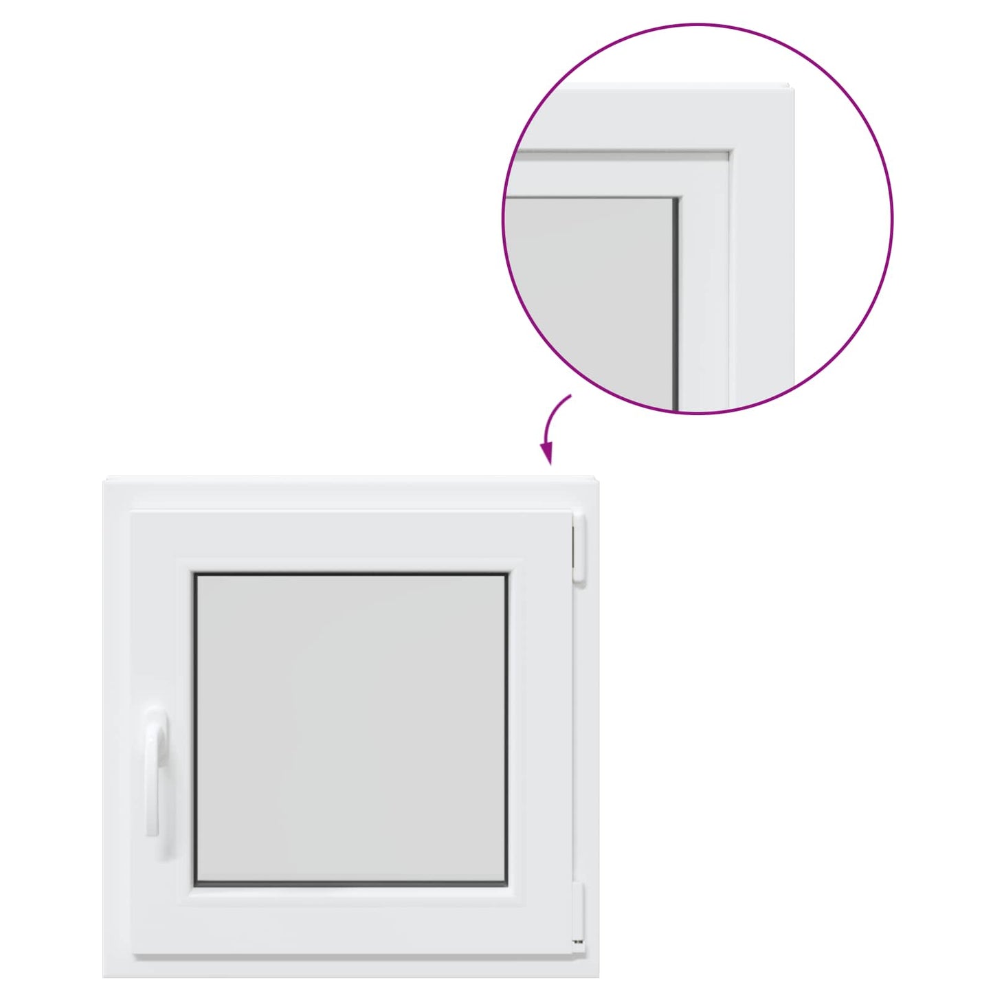 Παράθυρο Κάτω Στρώματος RISOR Λευκός 50 x 50 cm PVC και Γυαλί