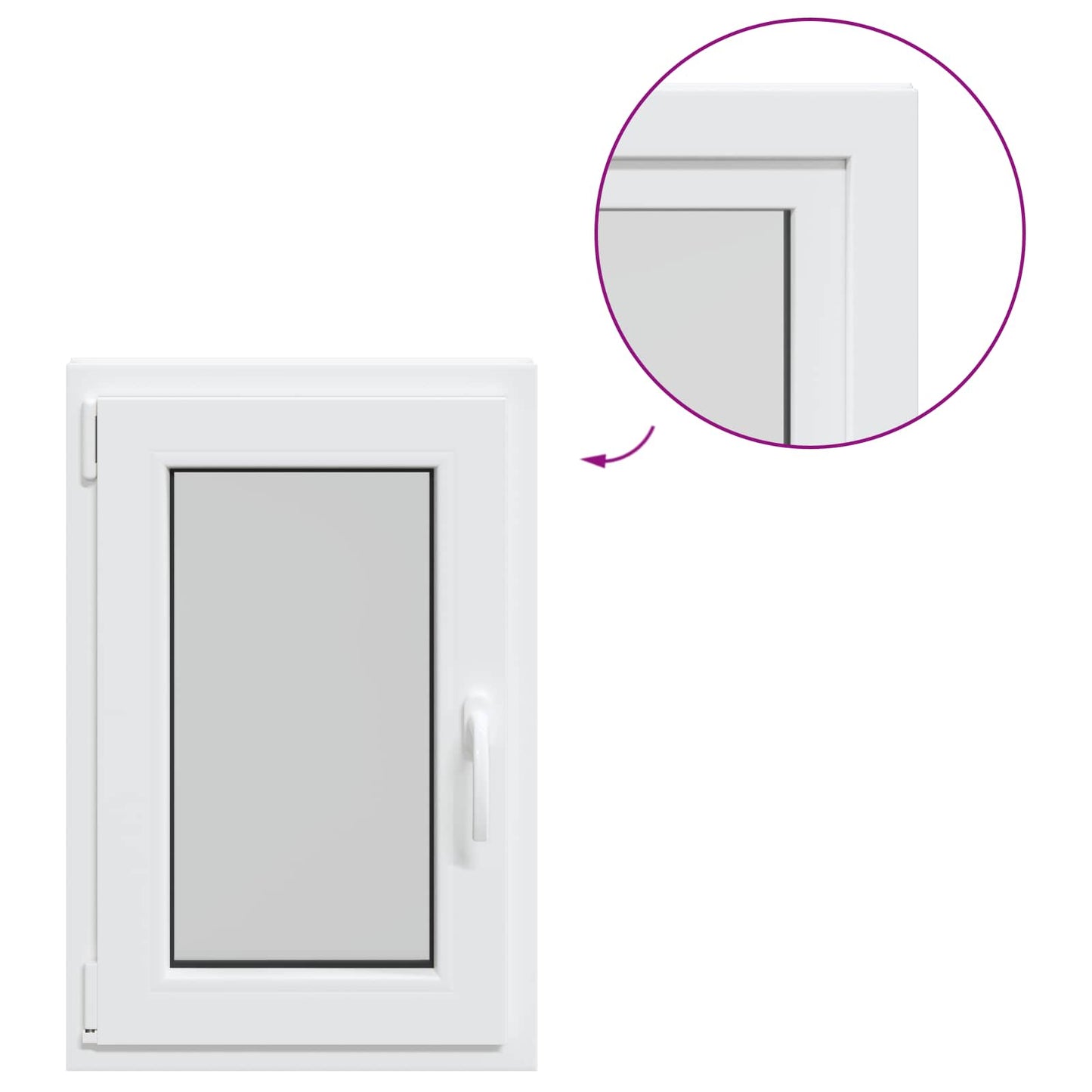 Παράθυρο Κάτω Στρώματος RISOR Λευκός 50 x 75 cm PVC και Γυαλί