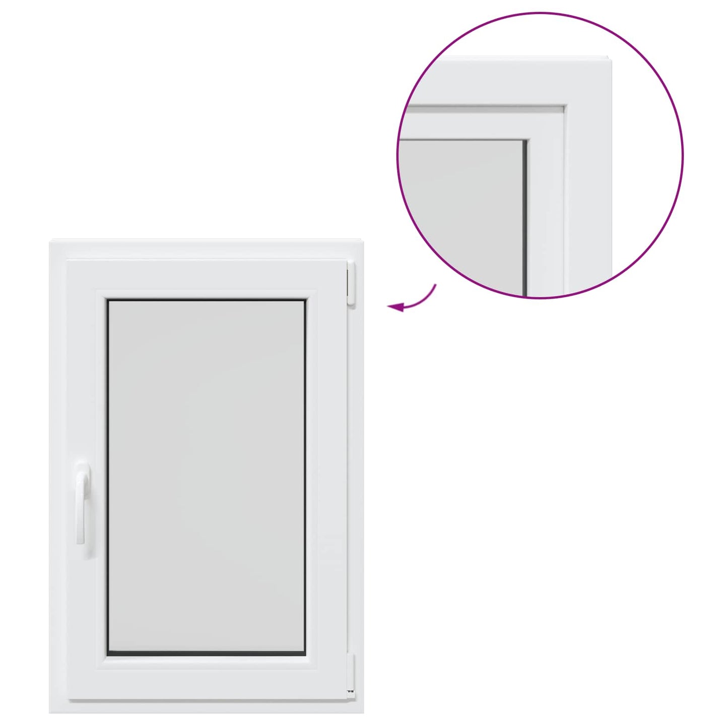 vidaXL Παράθυρο Κάτω Στρώματος RISOR 60 x 90 cm PVC και Γυαλί Λευκό