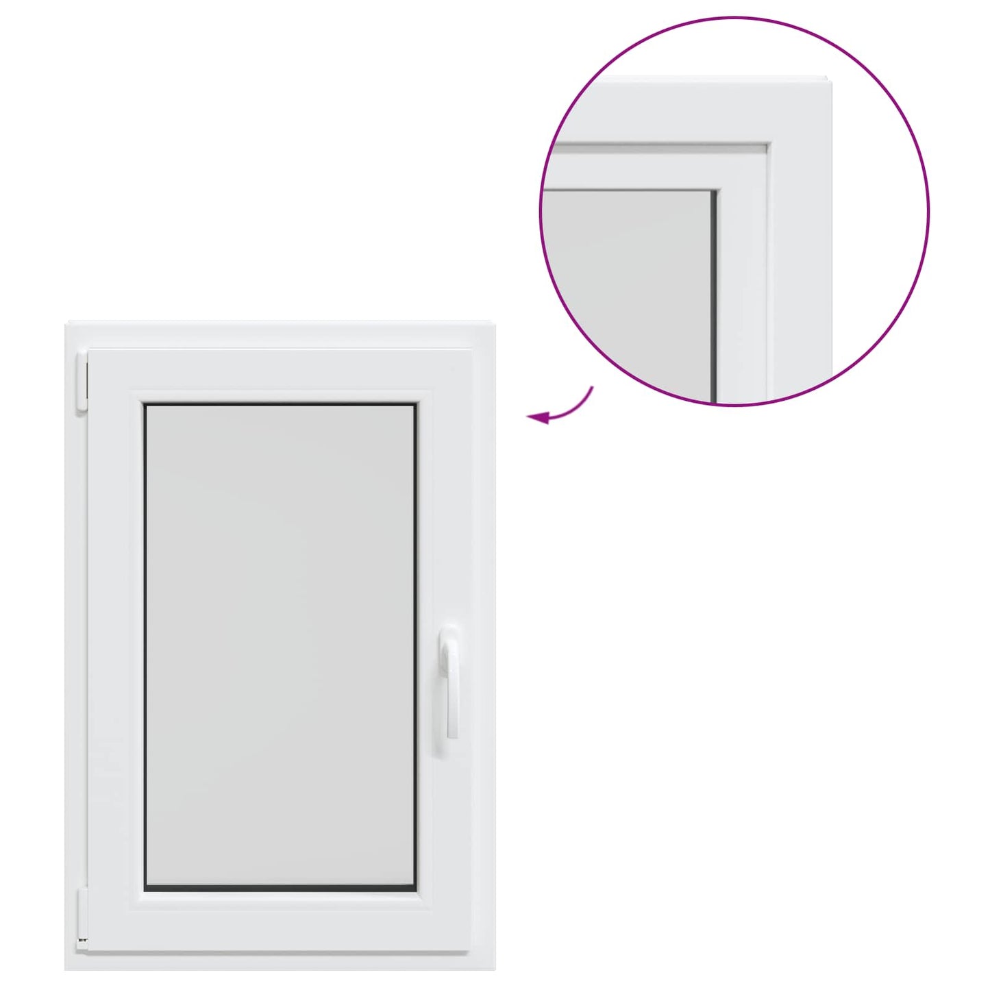 Παράθυρο Κάτω Στρώματος RISOR Λευκός 60 x 100 cm PVC και Γυαλί