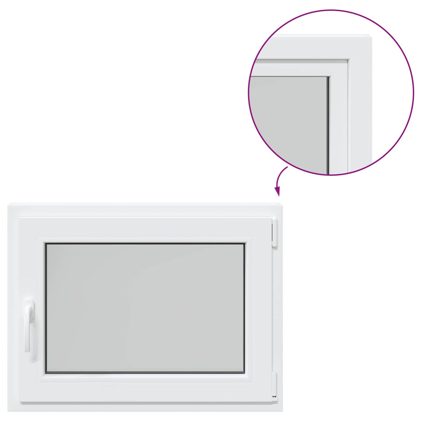 vidaXL Παράθυρο Κάτω Στρώματος RISOR 80 x 70 cm PVC και Γυαλί Λευκό