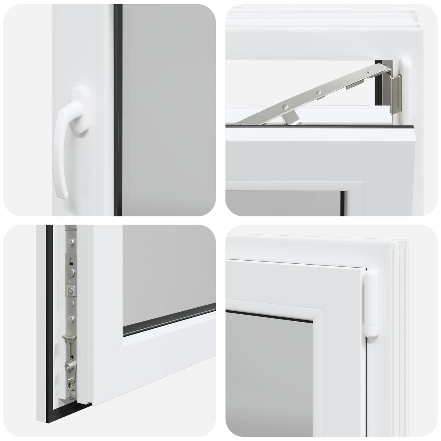 vidaXL Παράθυρο Κάτω Στρώματος RISOR 90 x 70 cm PVC και Γυαλί Λευκό