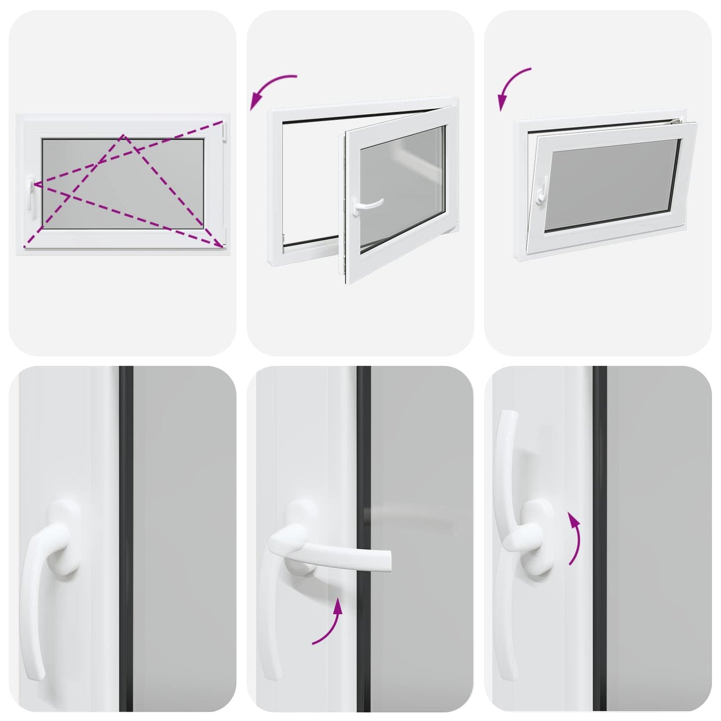 vidaXL Παράθυρο Κάτω Στρώματος RISOR 90 x 70 cm PVC και Γυαλί Λευκό