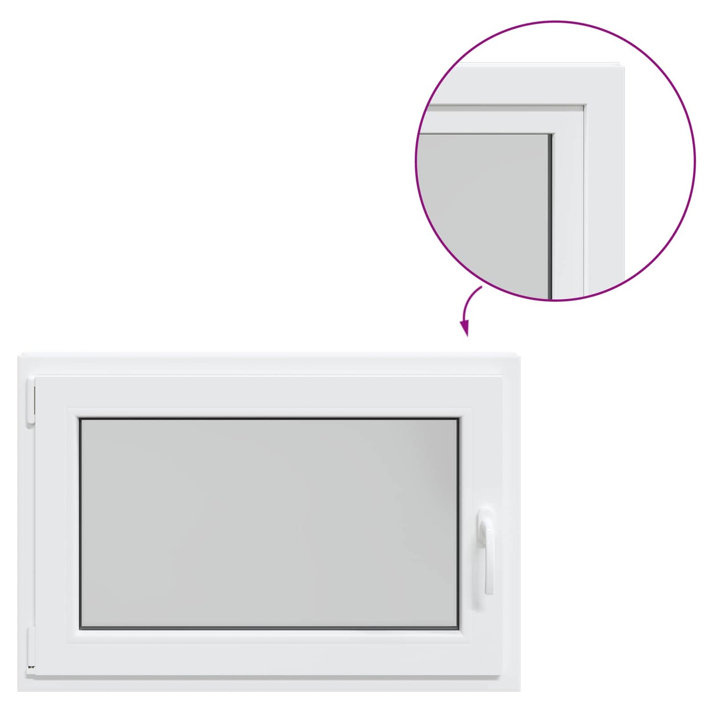 Παράθυρο Κάτω Στρώματος RISOR Λευκός 100 x 50 cm PVC και Γυαλί