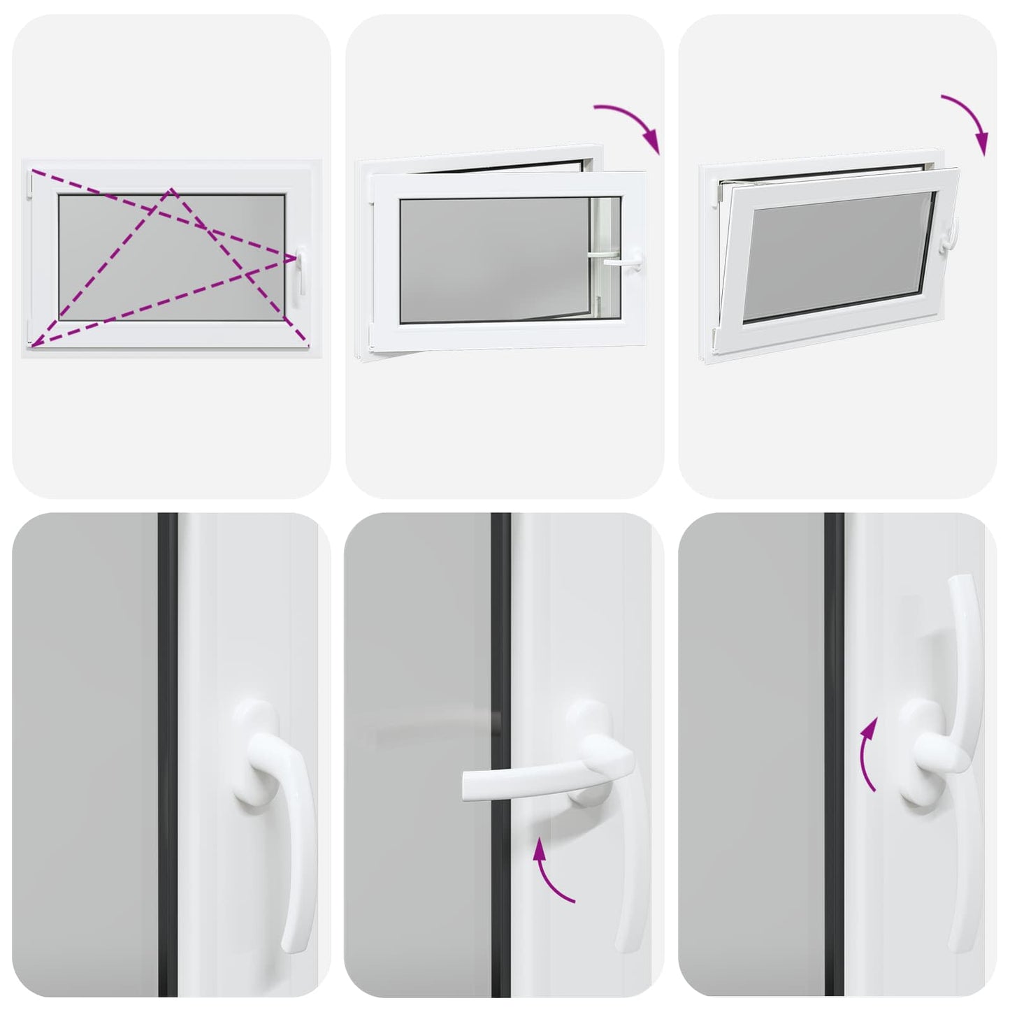 Παράθυρο Κάτω Στρώματος RISOR Λευκός 100 x 50 cm PVC και Γυαλί