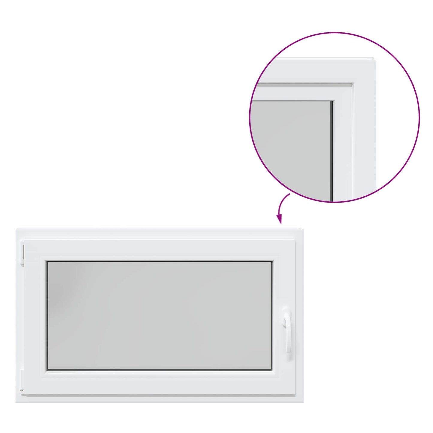 Παράθυρο Κάτω Στρώματος RISOR Λευκός 100 x 60 cm PVC και Γυαλί