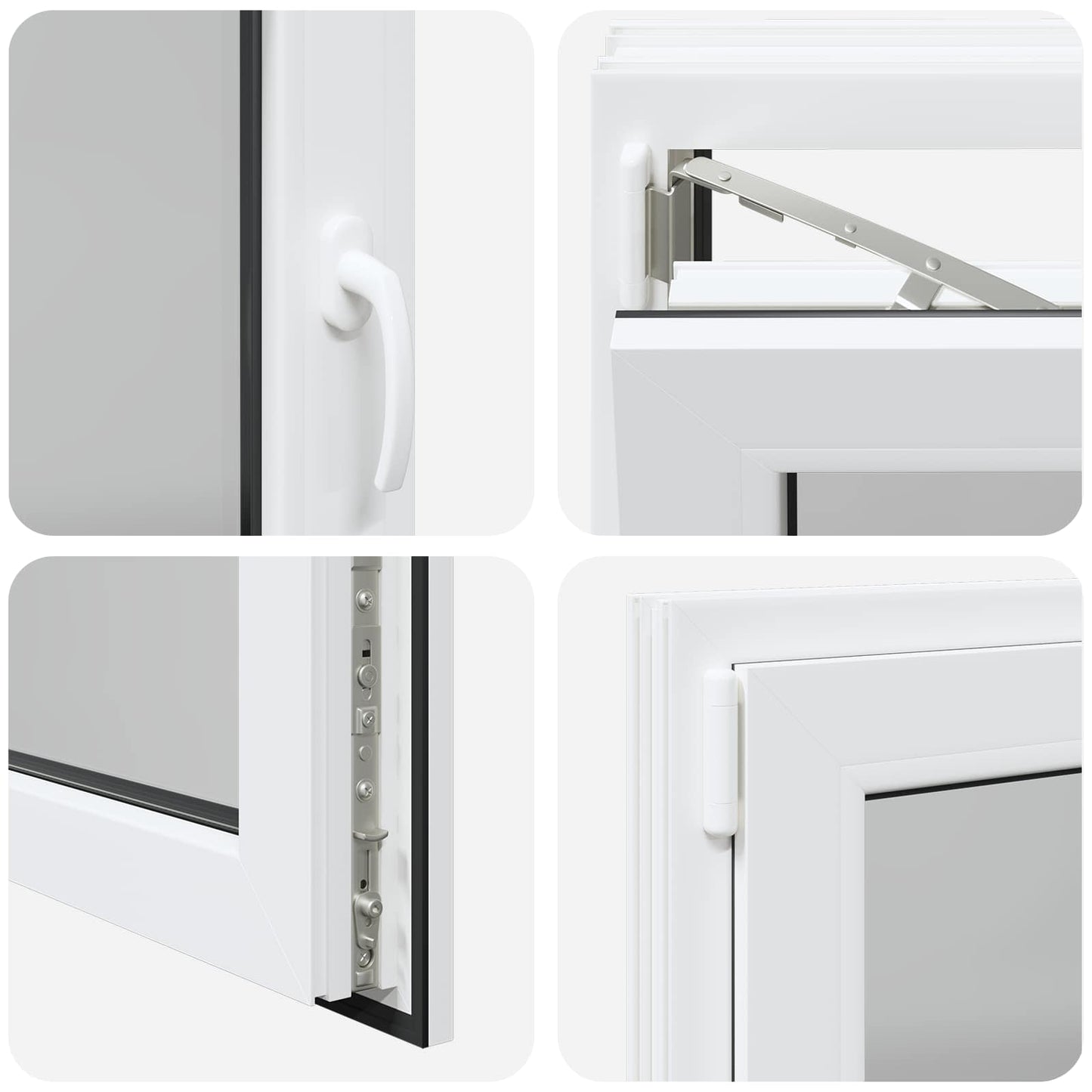 vidaXL Παράθυρο Κάτω Στρώματος RISOR 100 x 70 cm PVC και Γυαλί Λευκό