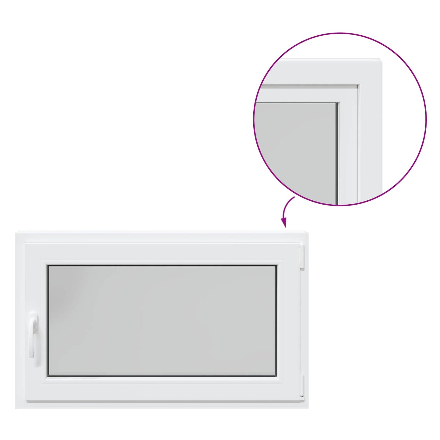 vidaXL Παράθυρο Κάτω Στρώματος RISOR 100 x 70 cm PVC και Γυαλί Λευκό