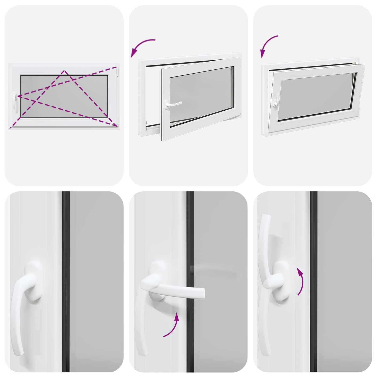 vidaXL Παράθυρο Κάτω Στρώματος RISOR 100 x 70 cm PVC και Γυαλί Λευκό